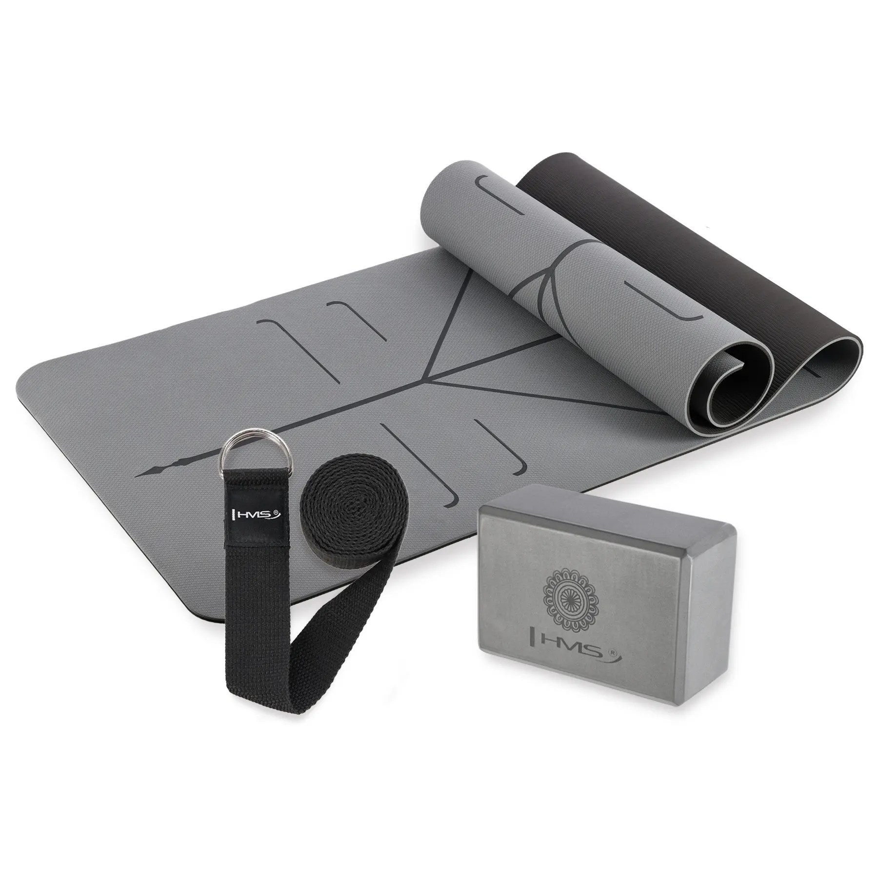 Yoga-Matte YM10 Aus Tpe Mit Kissen KJ02 Und Yoga-Gurt SJ02 Hms