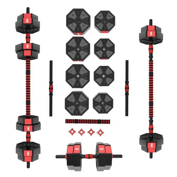 Hms Unisex Noir Barbell And Dumbbell Set Sgc15