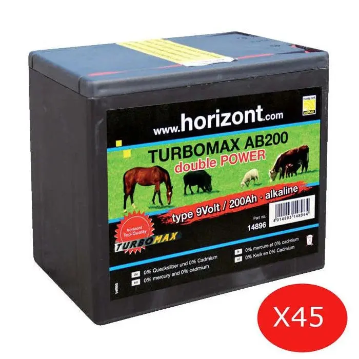 Comparer les prix de Pile Horizont Turbomax AB200 (x45)