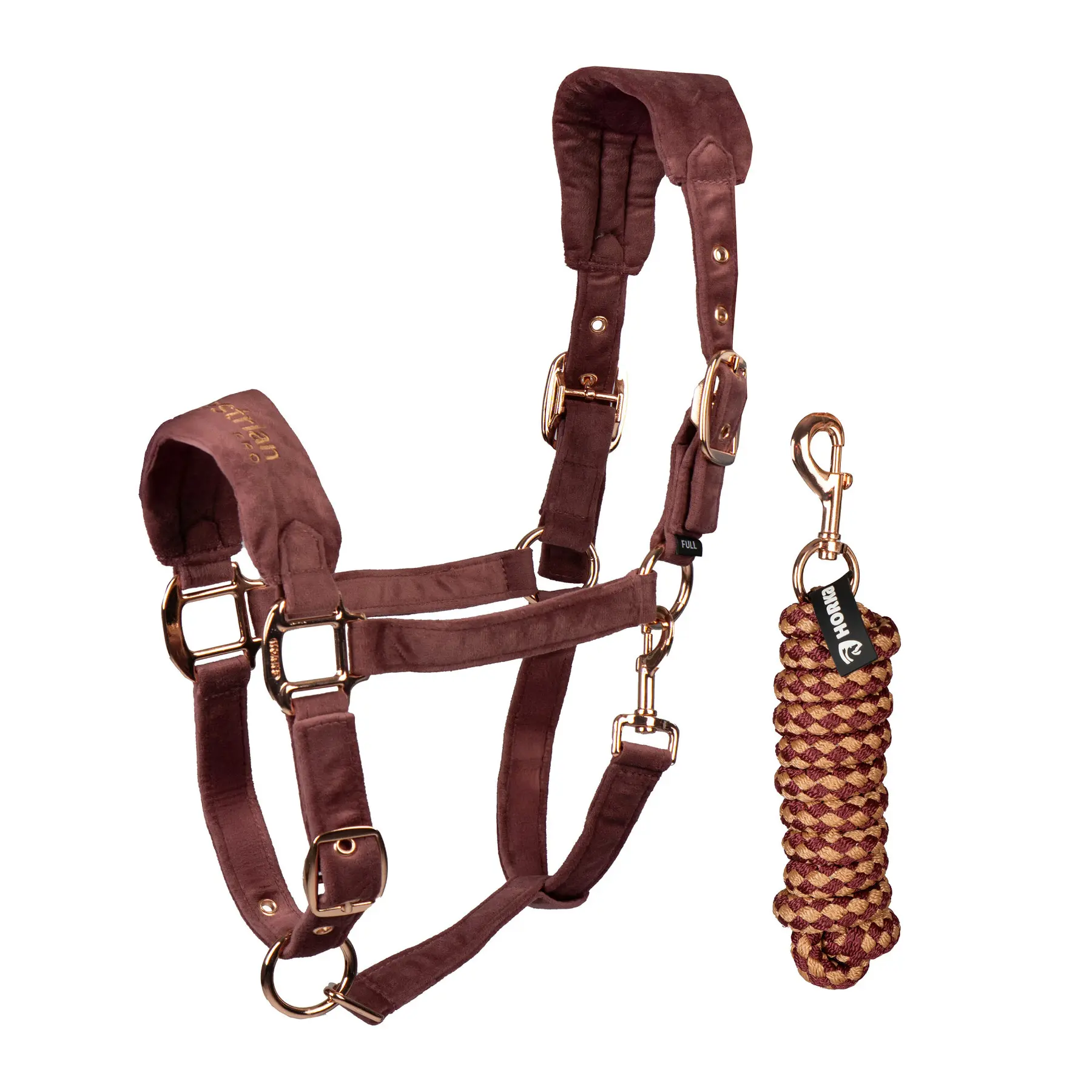 Horka Violet Velvet Halter And Lead Rope Set For Horses
