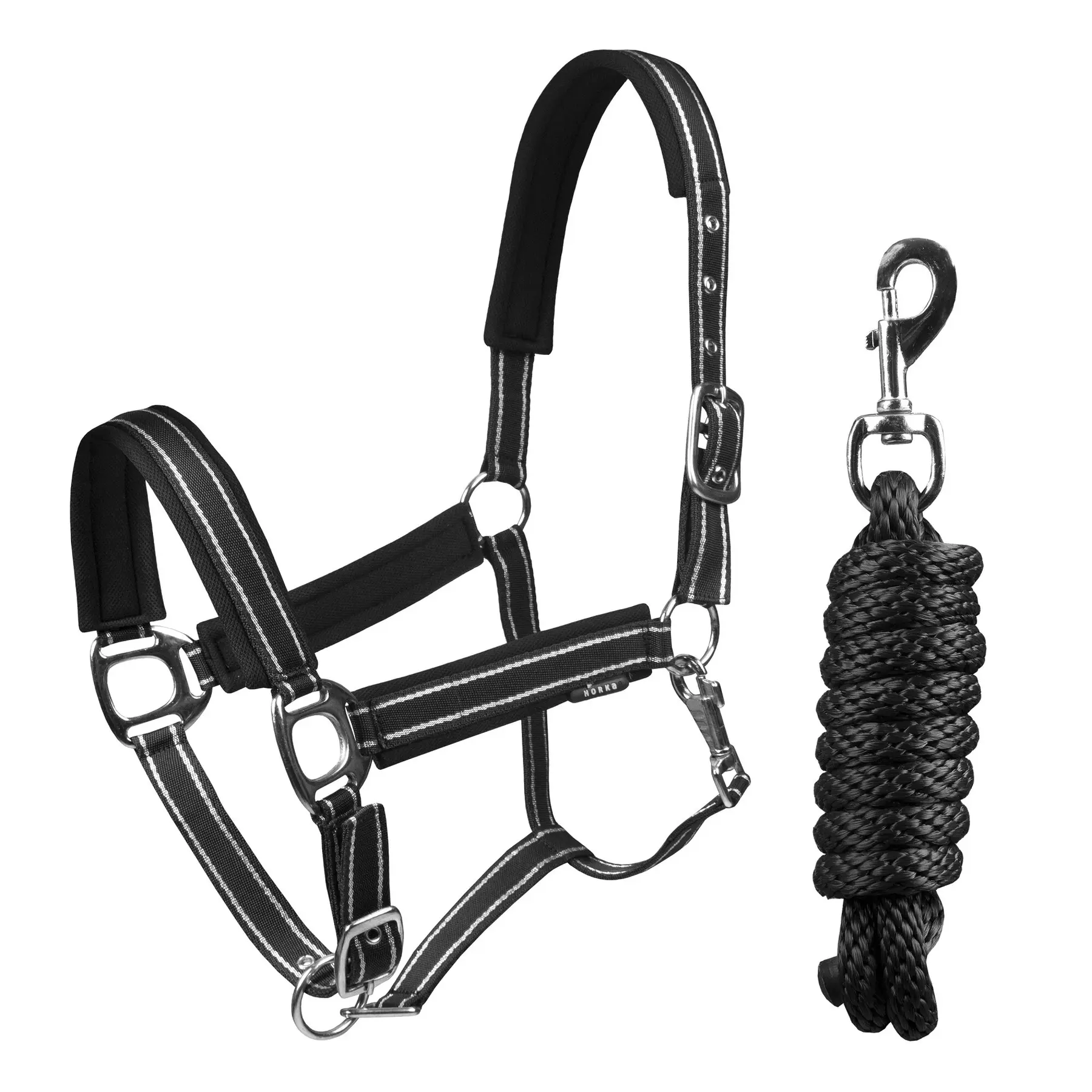 Horka Noir Halter And Lead Rope Set For Horse Deluxe
