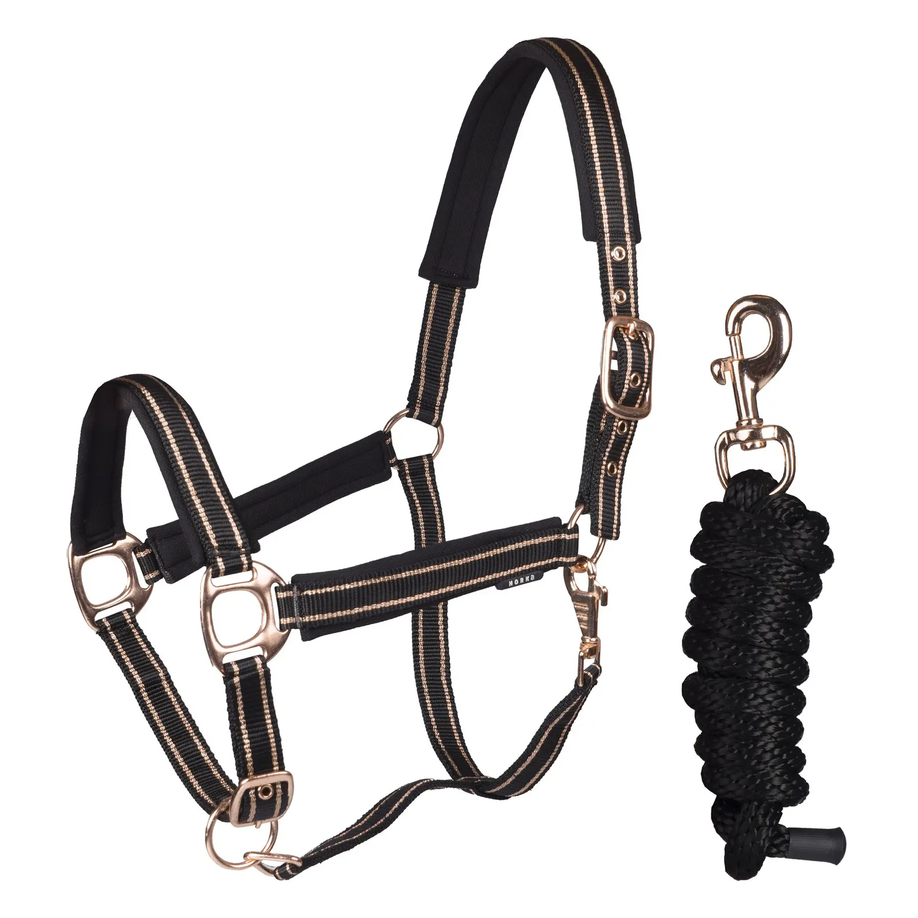 Horka Noir Halter And Lead Rope Set For Horse Deluxe
