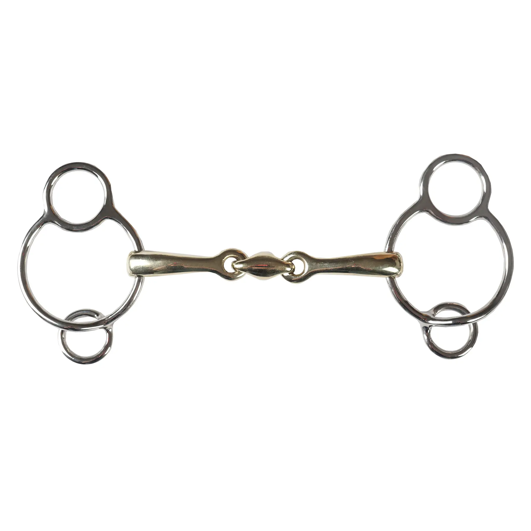Meilleurs prix pour Mors 3 anneaux pour cheval double maillon gb Horka Pessoa