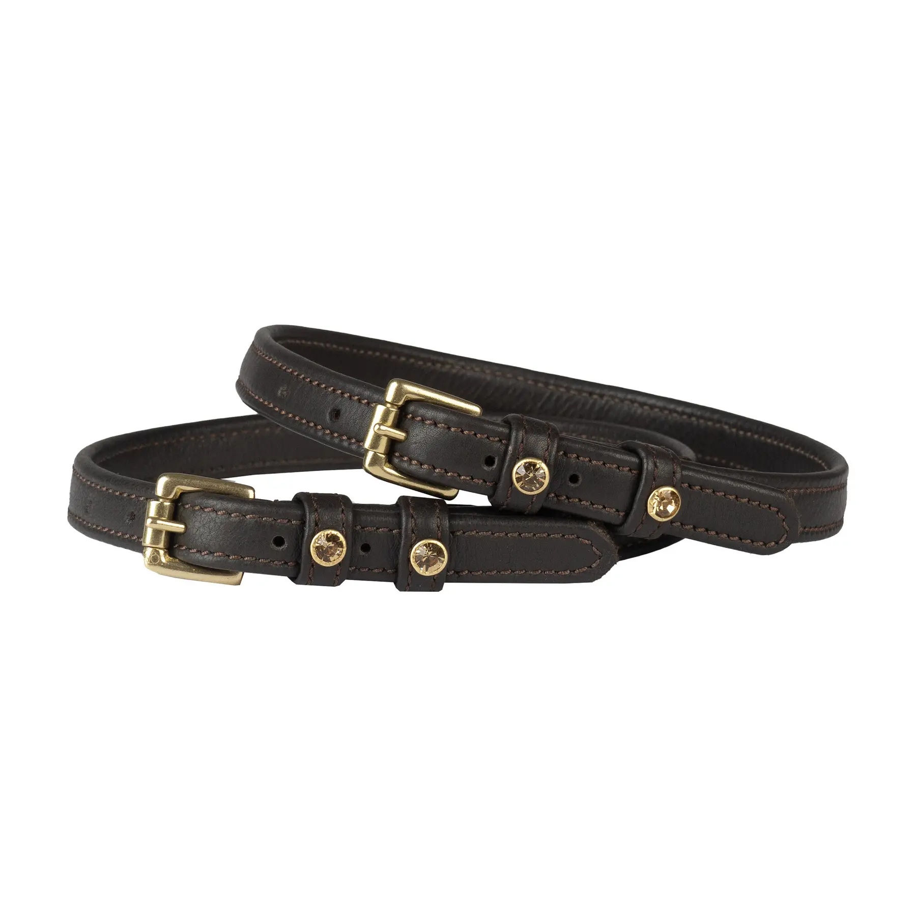 Horka Marron Double Leather Spur Strap With Diamond Pattern