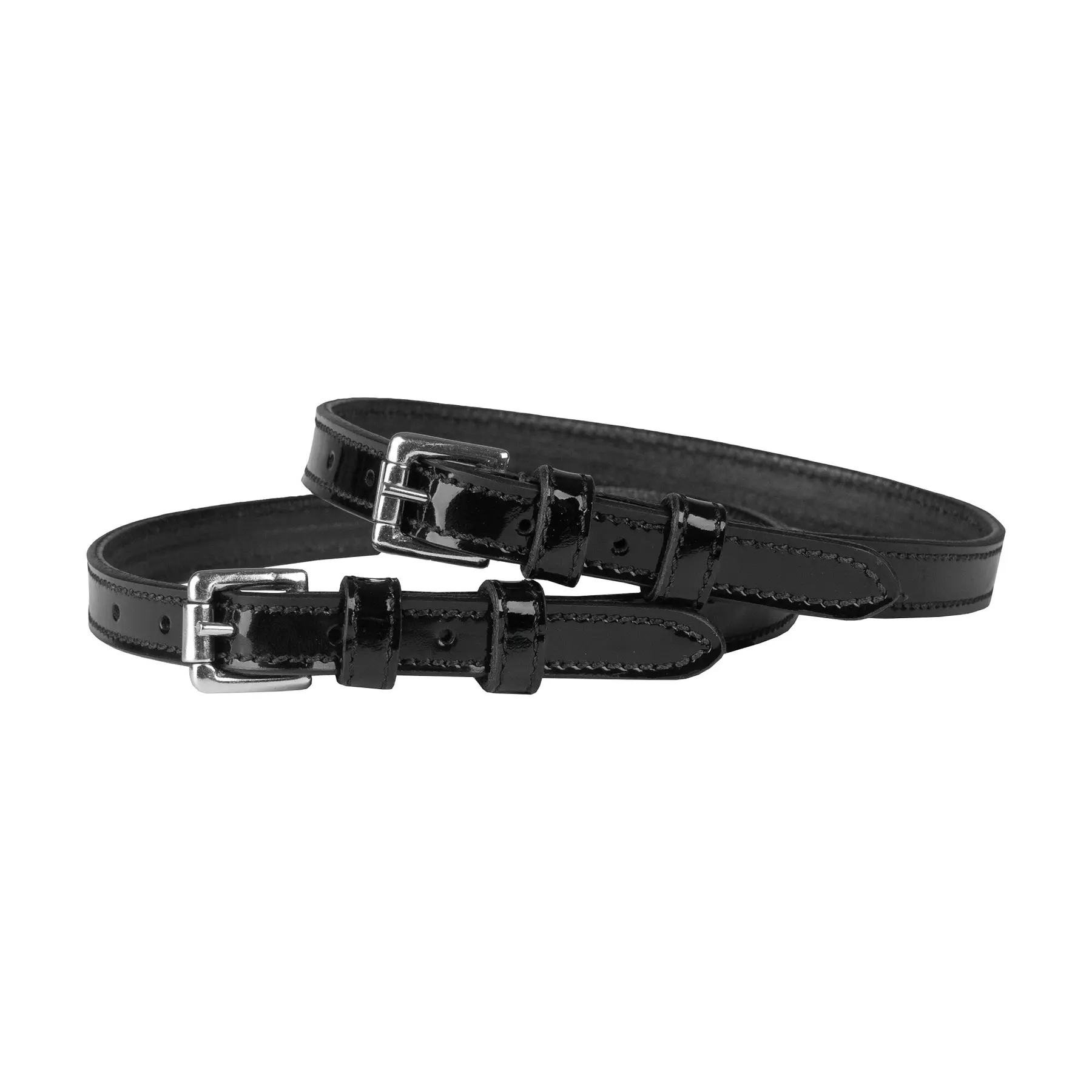 Horka Noir Double Leather Spur Strap For Horses With A Glossy Finish (X2)
