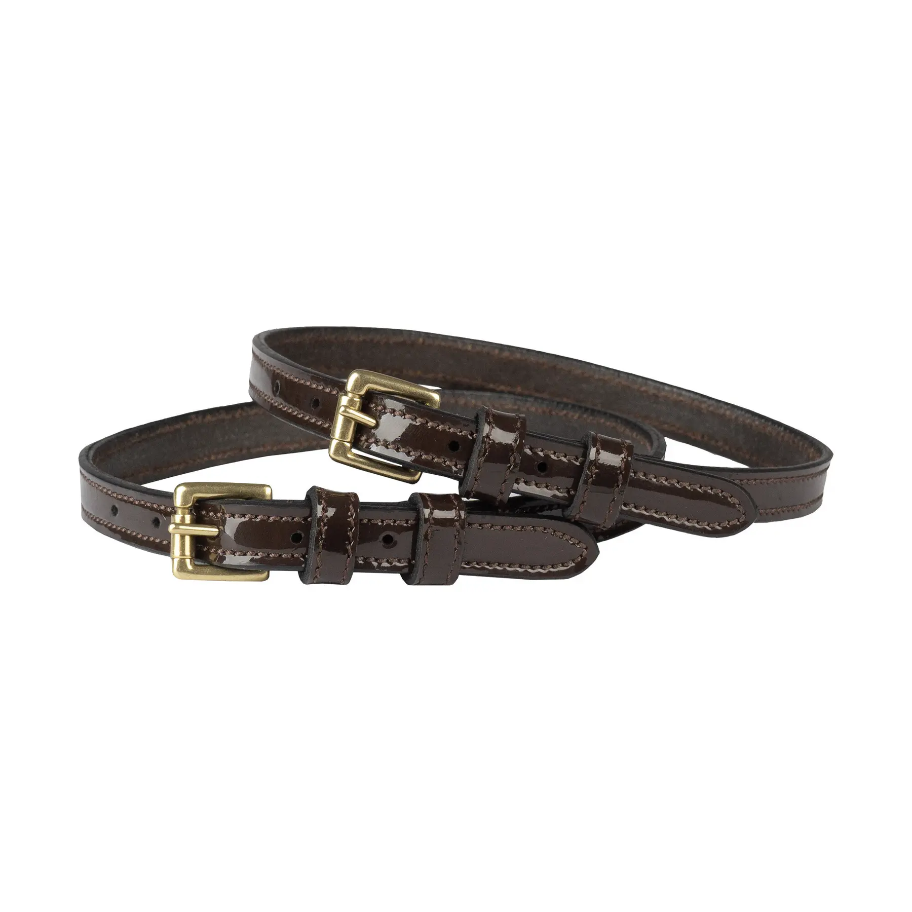 Horka Marron Double Leather Spur Strap For Horses With A Glossy Finish (X2)
