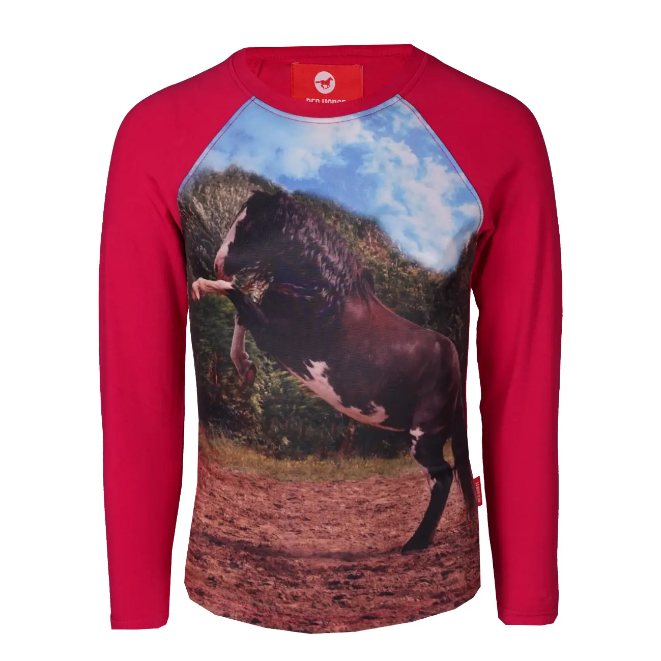 Meilleurs prix pour T-shirt manches longues enfant Red Horse Pixel