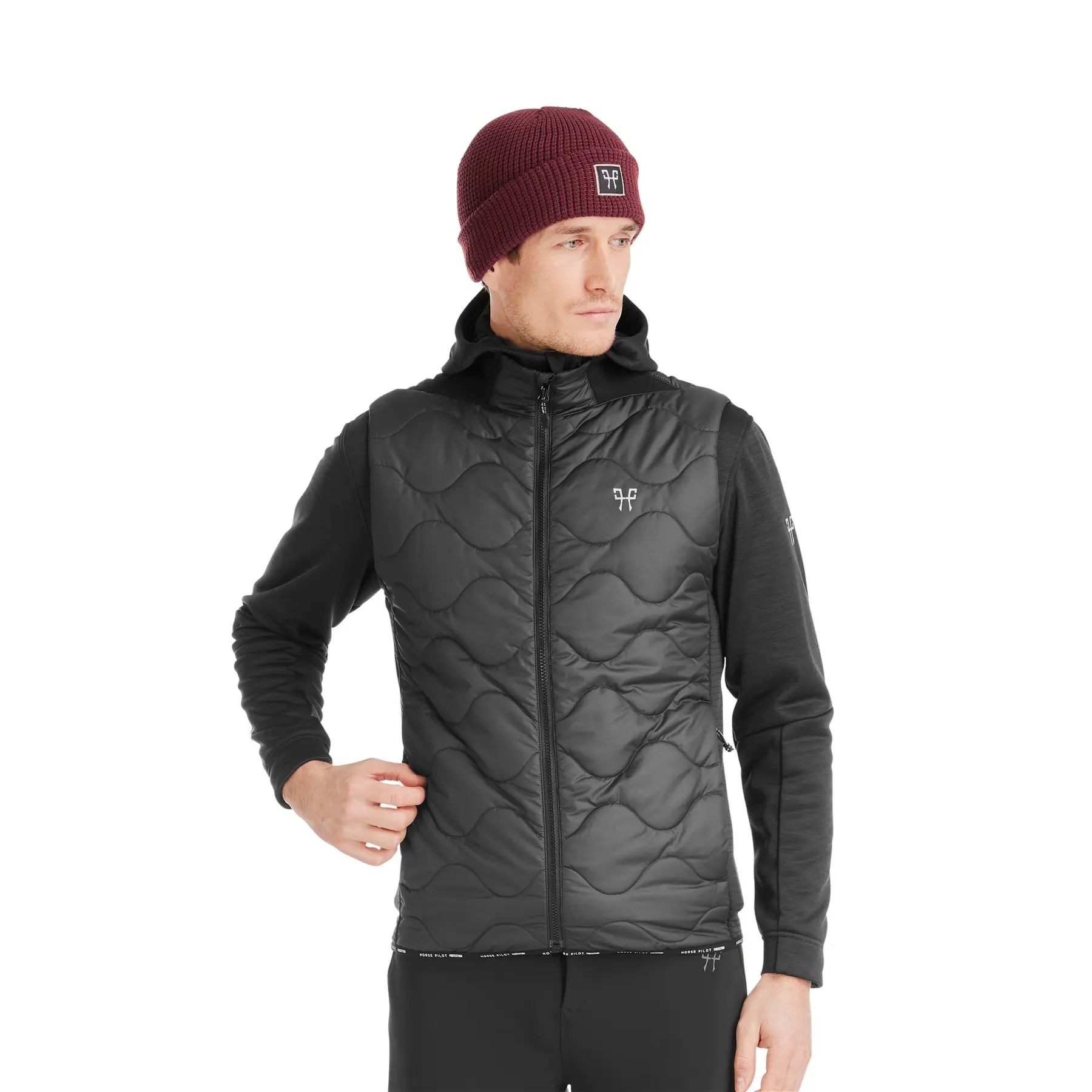 Horse Pilot Noir Sleeveless Puffer Jacket Rider
