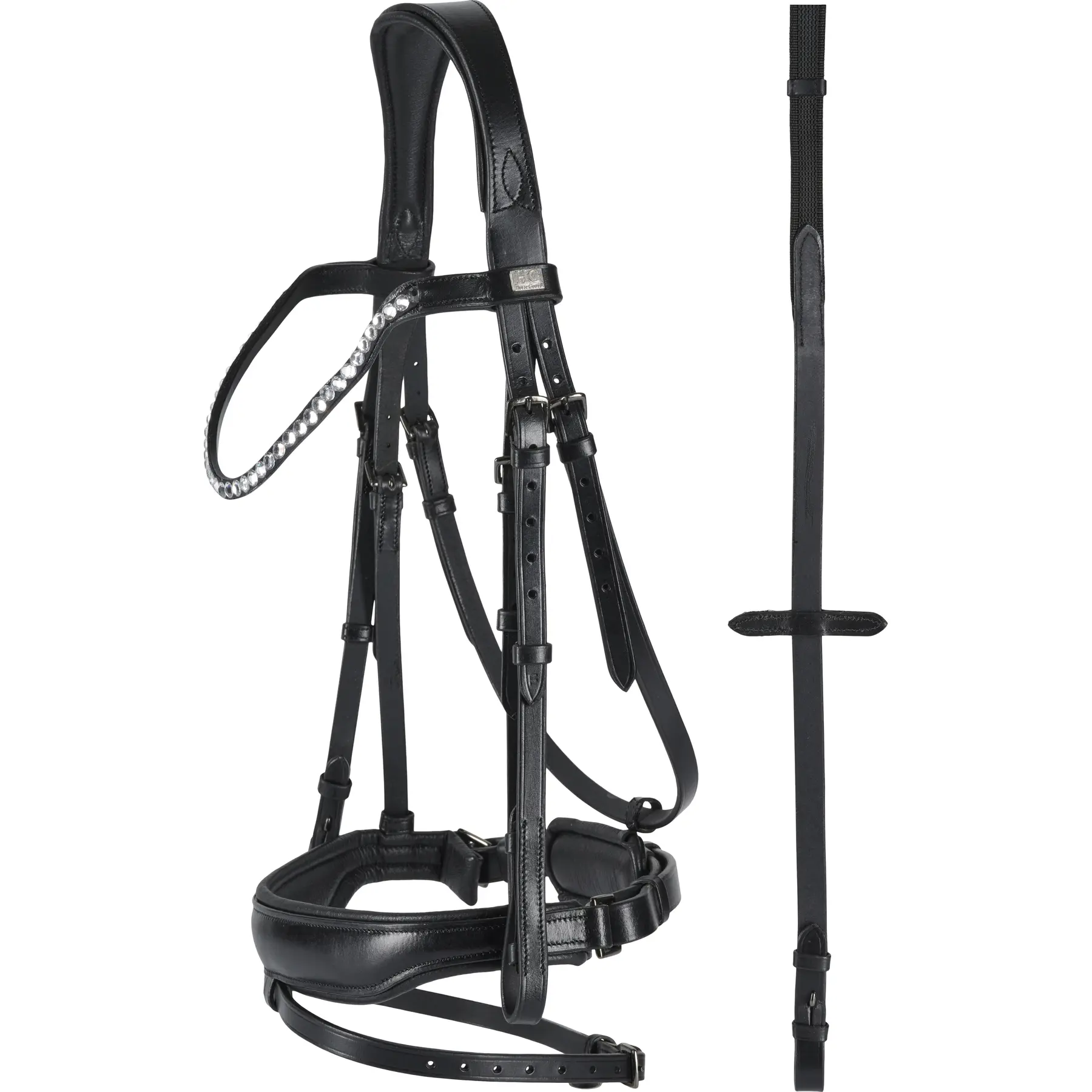 Comparer les prix de Bridons équitation pour cheval avec muserolle rembourrée et attache flash HorseGuard CRYLL 23.1
