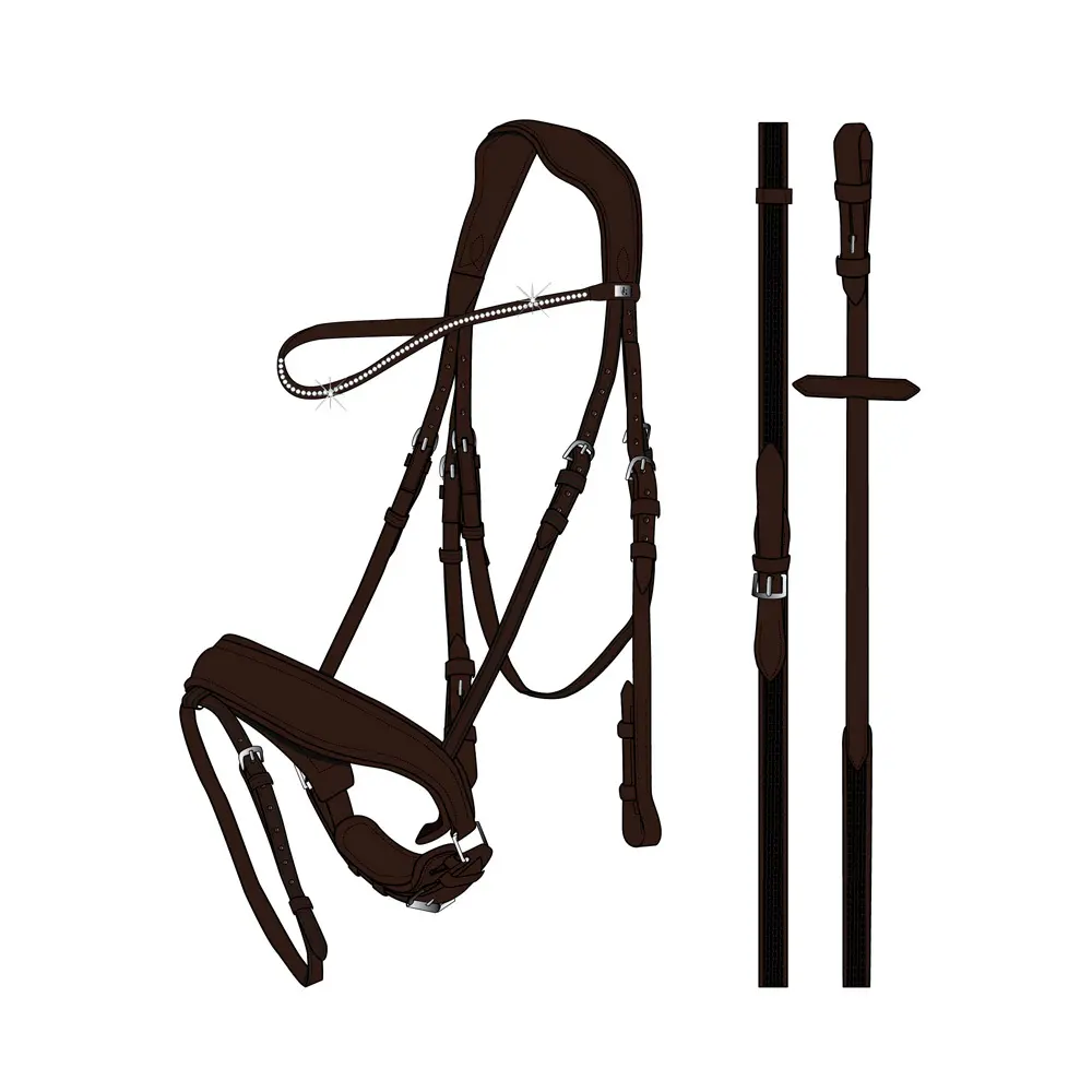 Horseguard Marron Horse Bridles With Padded Noseband And Flash Fastener Cryll 23.1