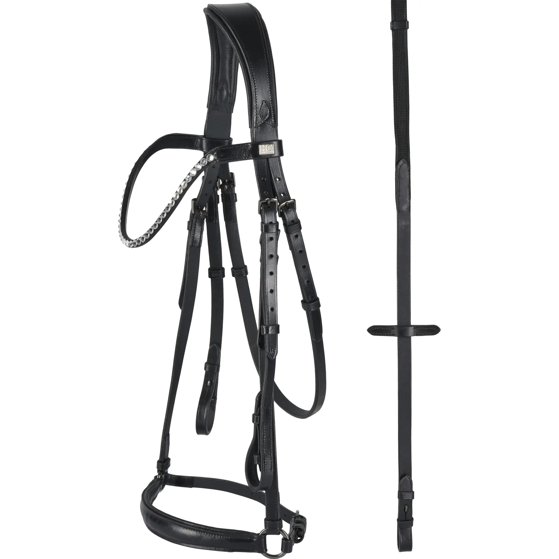 Meilleurs prix pour Bridons équitation pour cheval avec muserolle standard abaissée et rembourrée HorseGuard Cryll 23.1