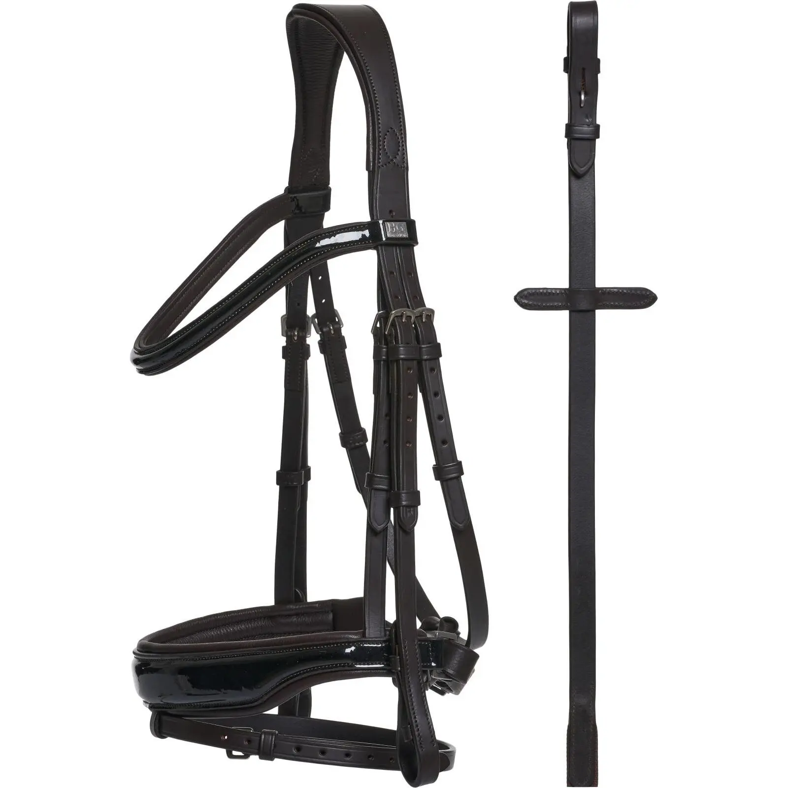 Horseguard Marron Combined Riding Bridle And Noseband Cryll 24.1