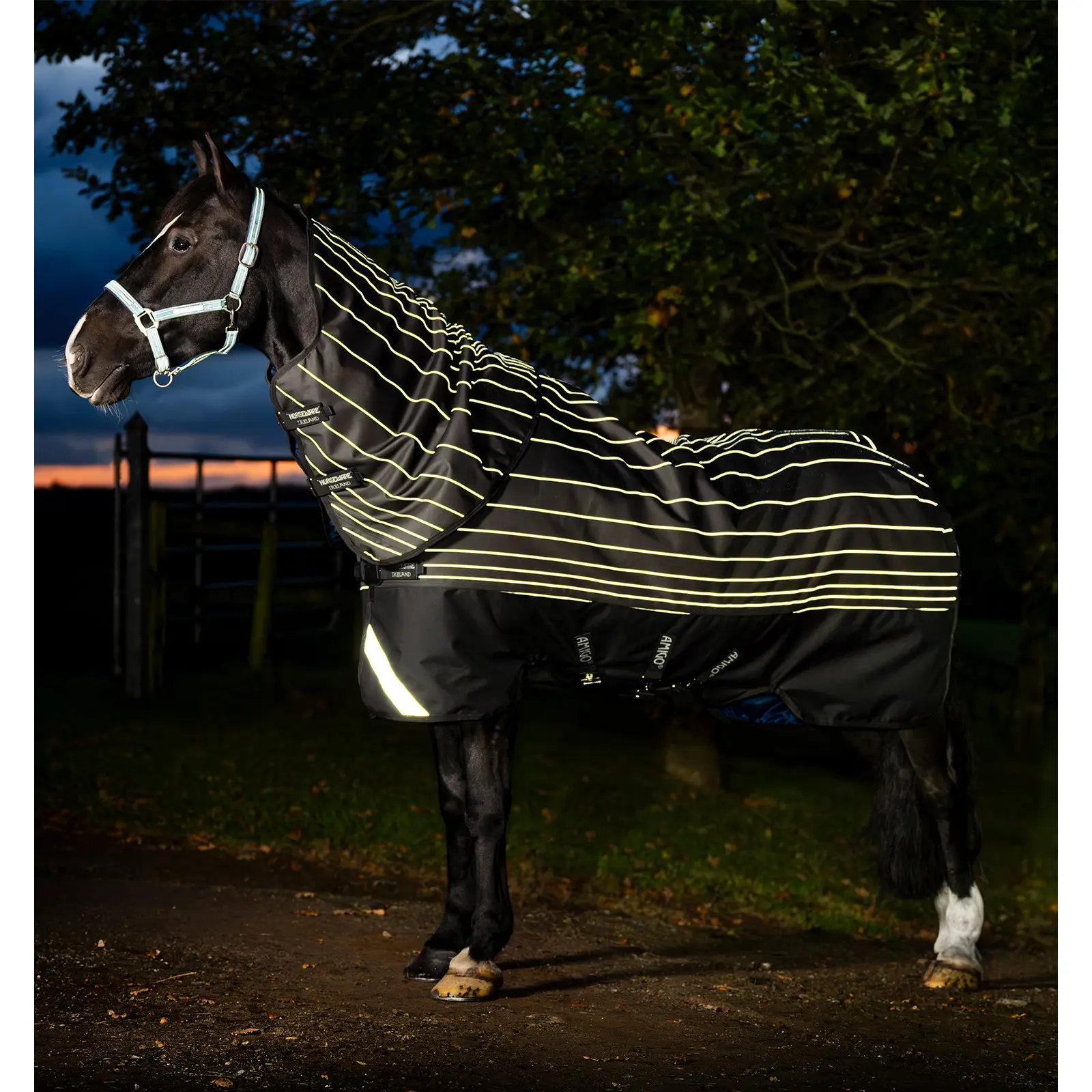 Meilleurs prix pour Couverture d'extérieur pour poney imperméable Horseware Amigo 1200D FieldSafe Reflectech 0g