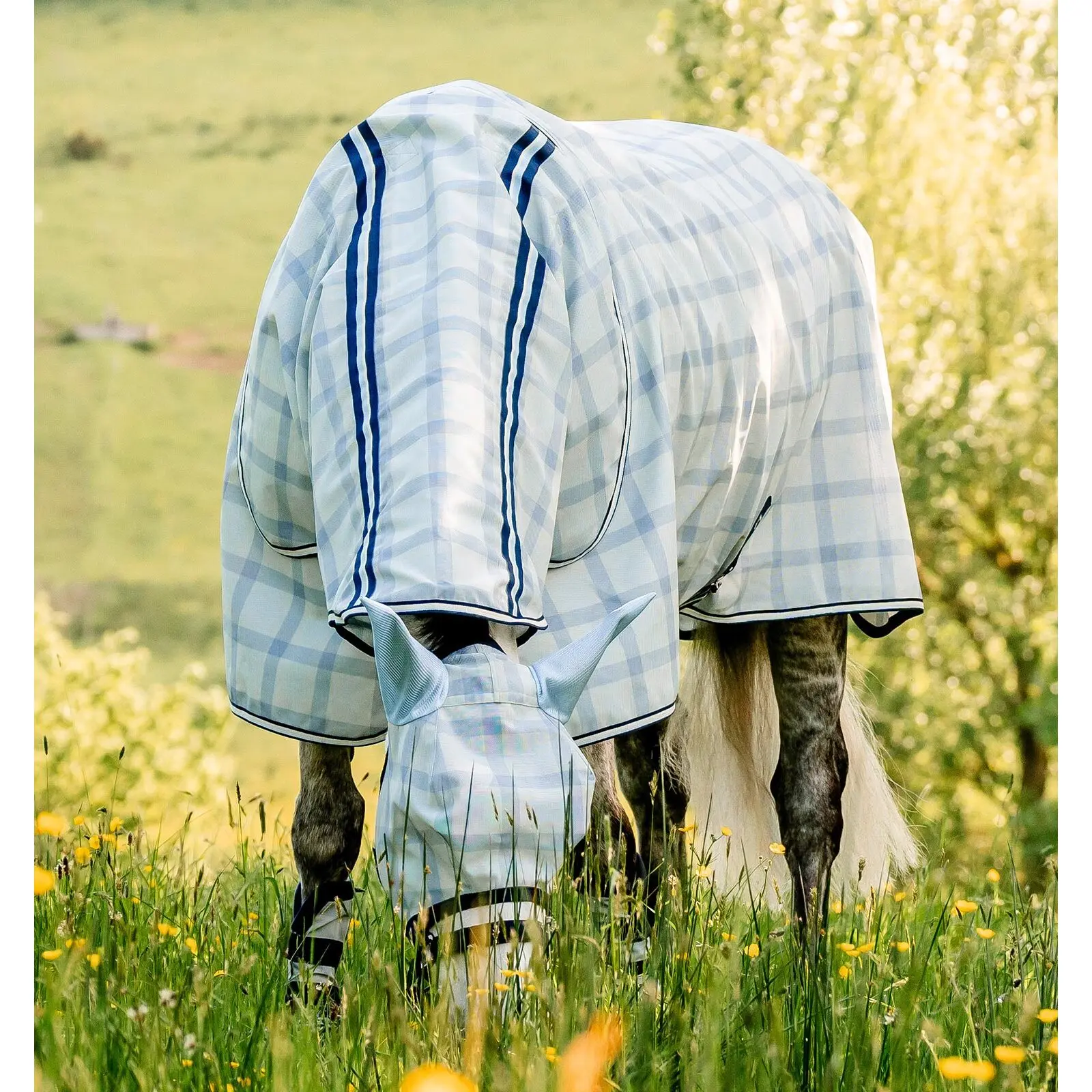 Horseware Bleu Horse Fly Neck Cover Newmarket