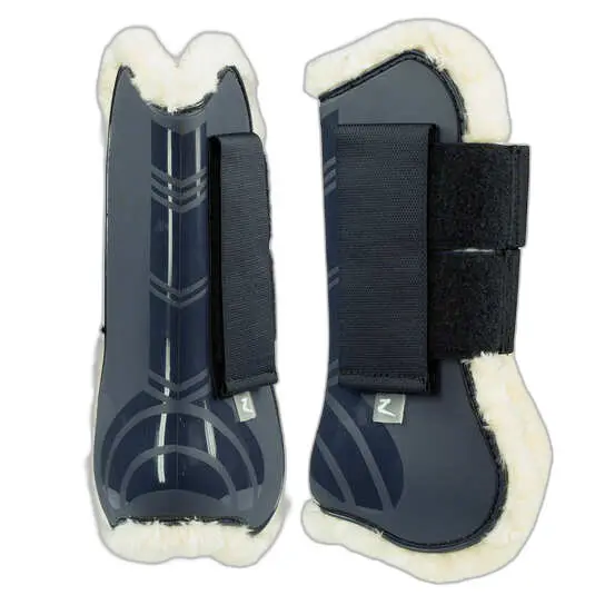 Horze Bleu Open-Toe Horse Gaiters With Imitation Fur Lining Caliber