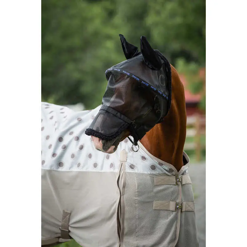 Horze Noir Anti-Fly Mask For Frame Horses