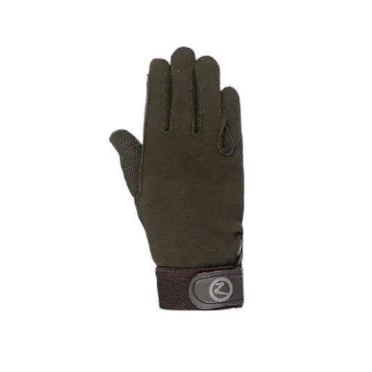 Horze Marron Riding Gloves Basic - Polygrip