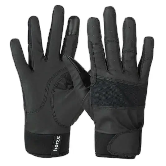 Horze Women's Noir Stretchy Gloves With Neoprene Cuffs For