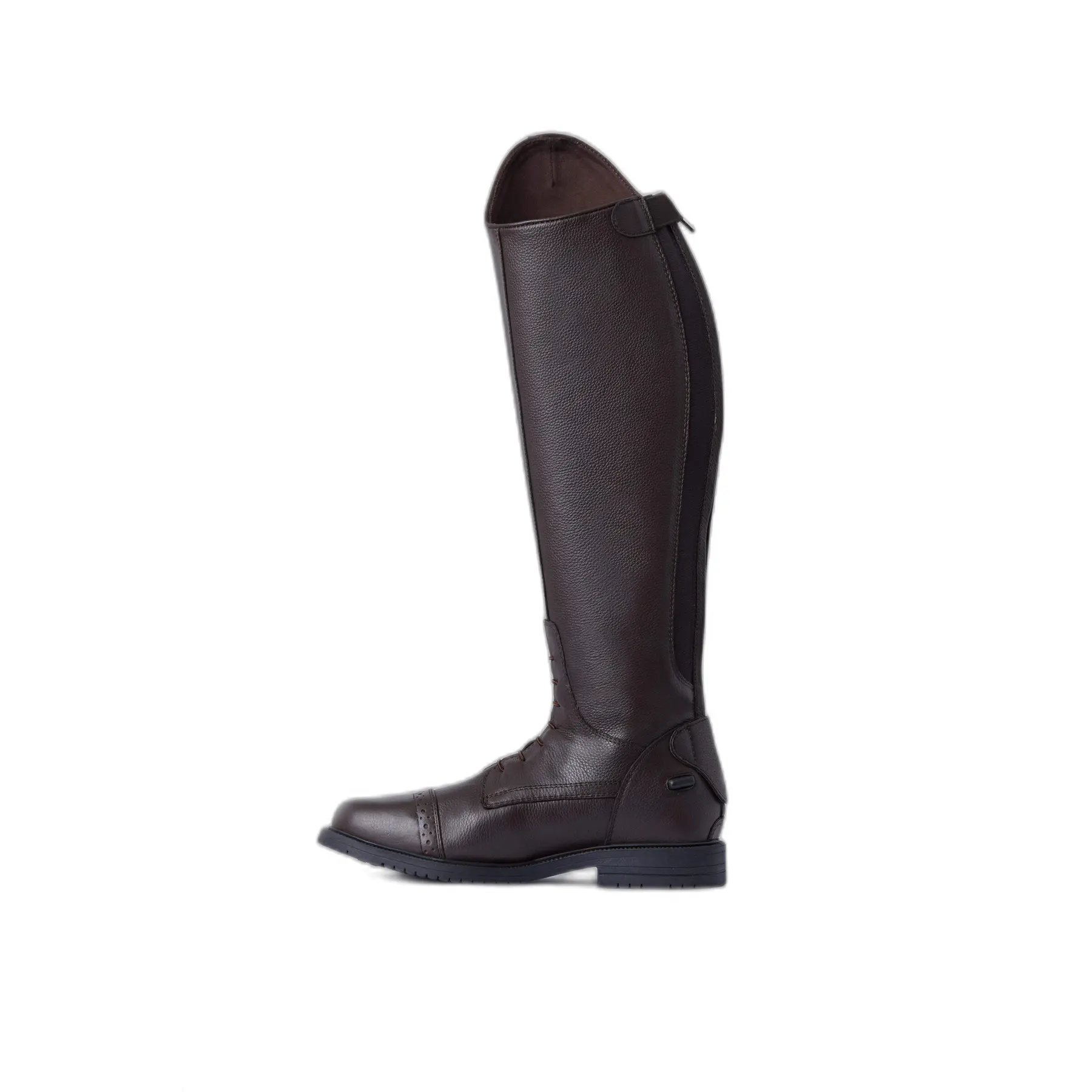 Botte marron foncé cuir avec bride - Bottes Femme