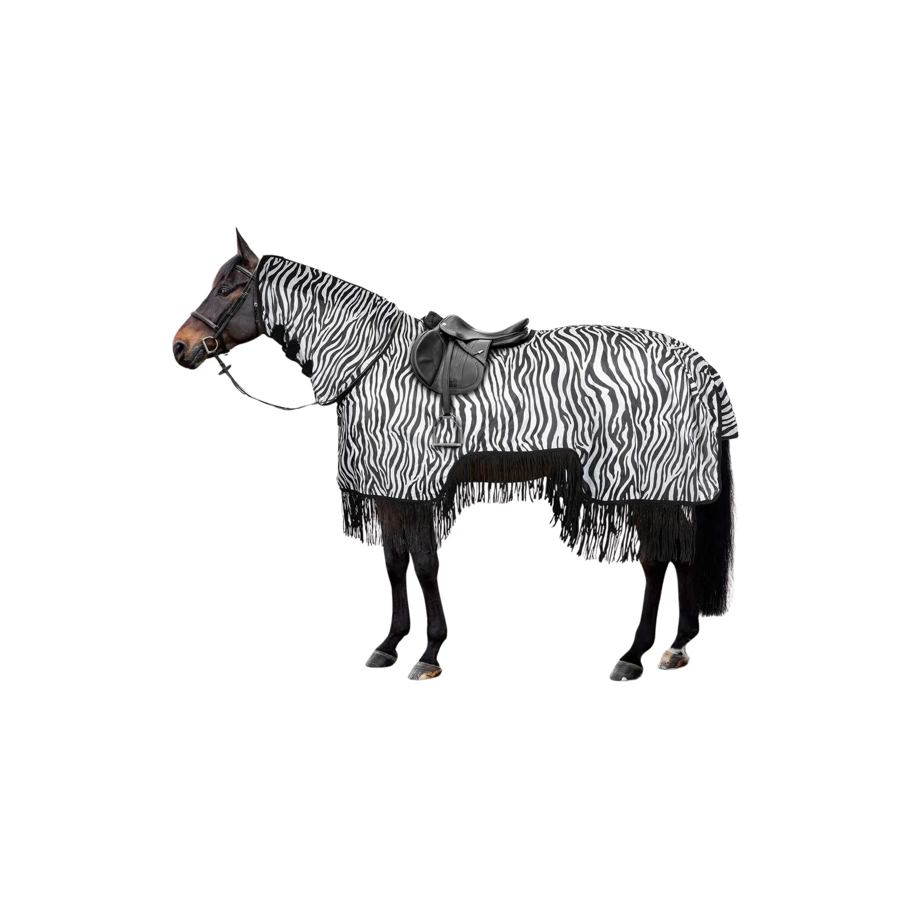 Comparer les prix de Couverture anti-mouches pour cheval avec franges Horze Defender