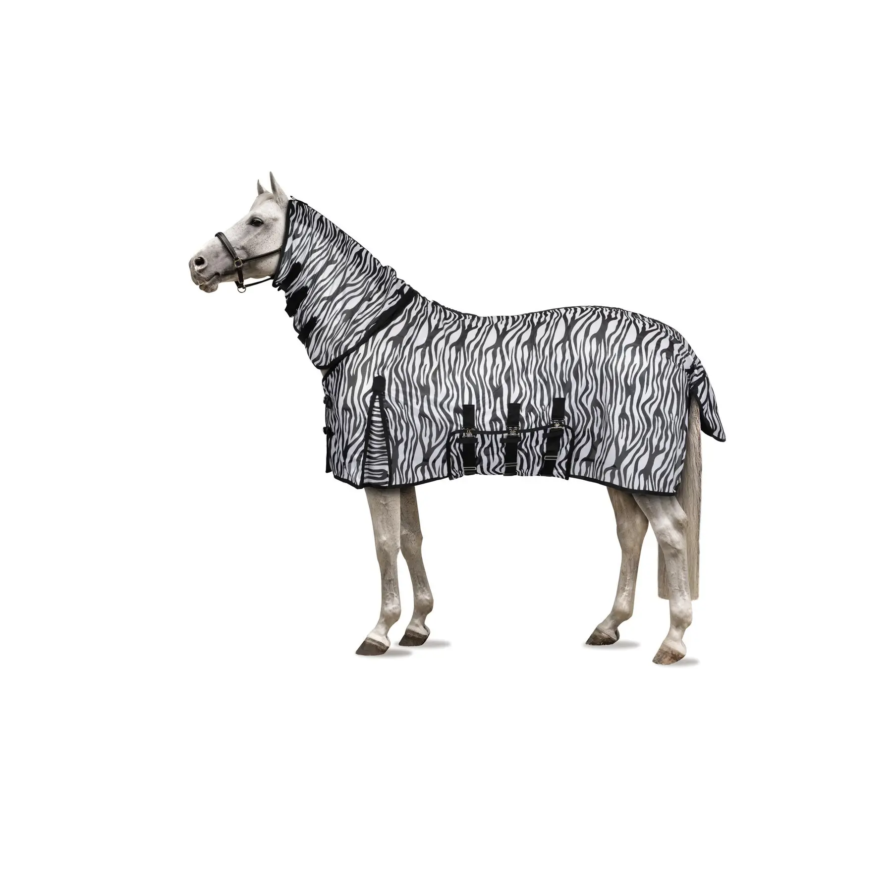 Comparer les prix de Couverture anti-mouches pour cheval avec rabat sur le ventre Horze Defender