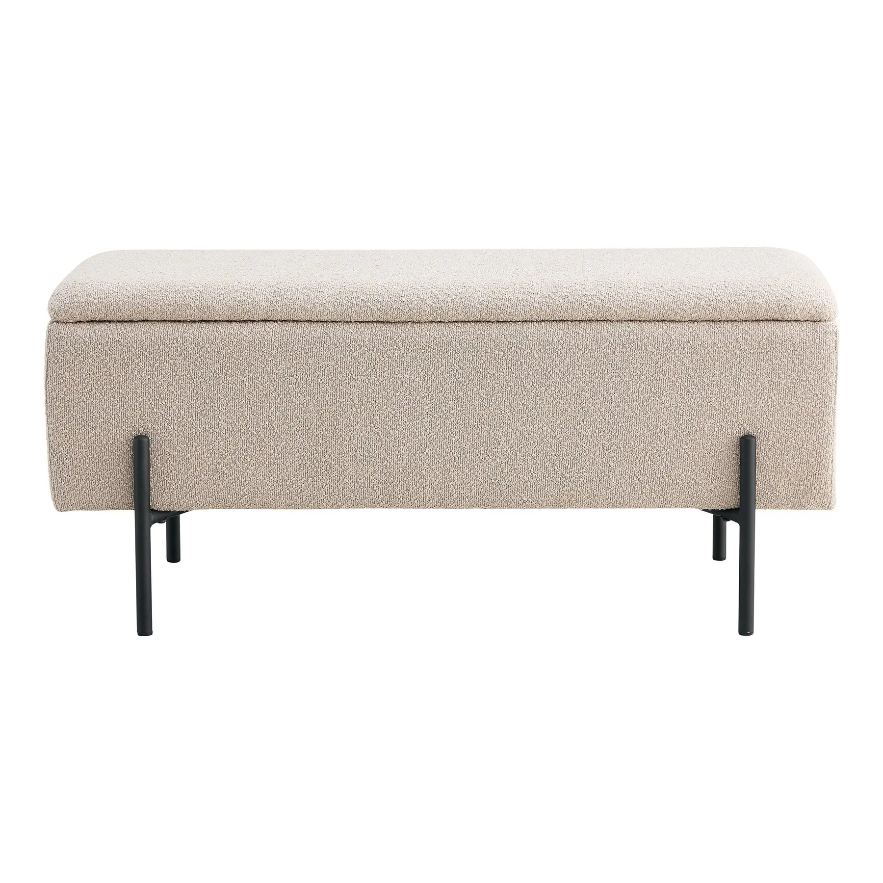 5713917025350 - Haus Nordic Bank Watford Bouclé mit Lagerung - Beige - 95x365x46cm