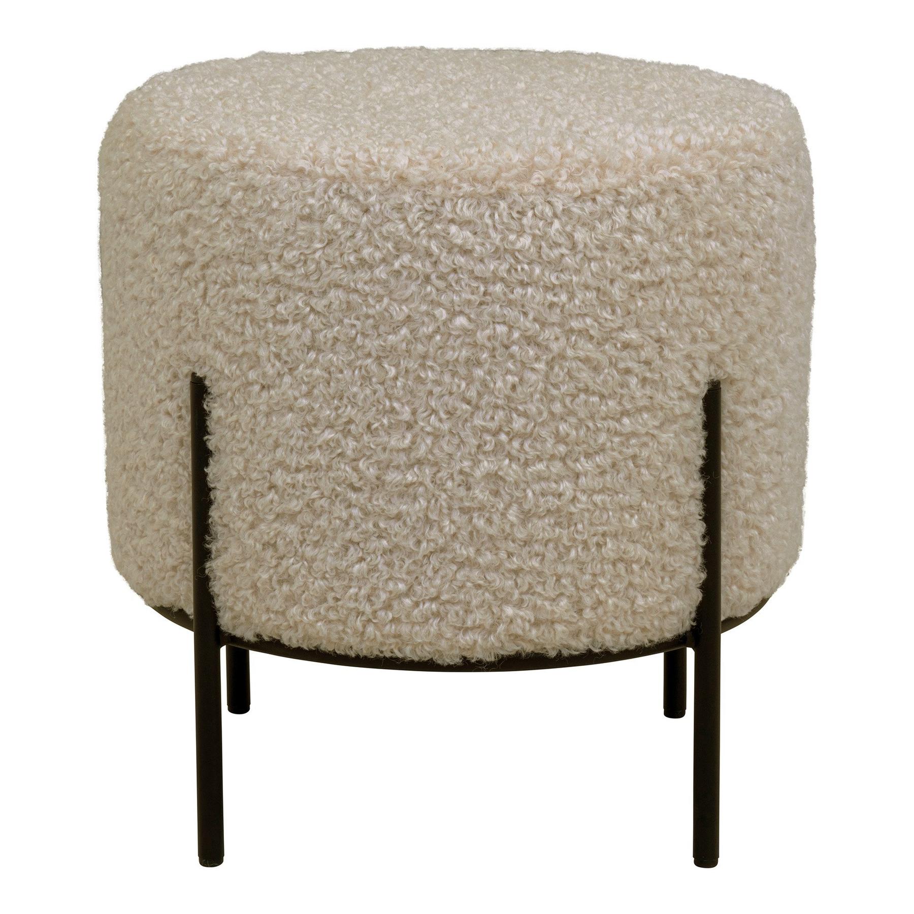 5713917019090 - - Alford Pouf imitiertes Lammfell graubraun