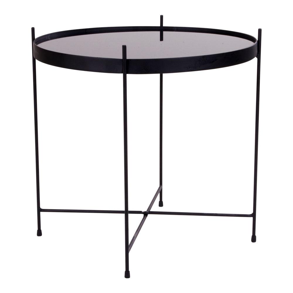 5713917009312 - Couchtisch aus schwarz pulverbeschichtetem Stahl mit Glas Venezia