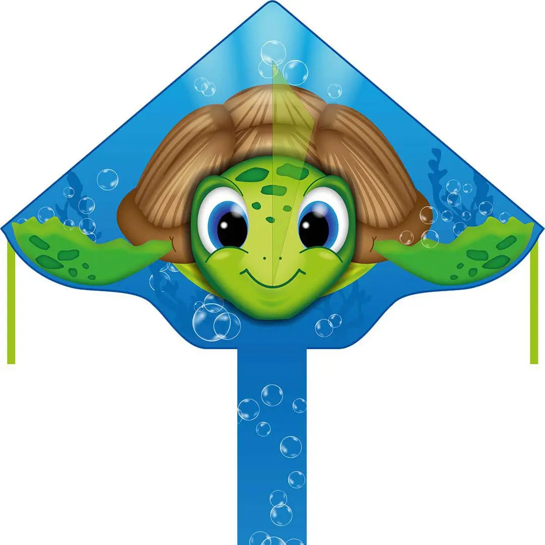 4031169310804 - Ecoline 102156 - Simple Flyer Sea Turtle - Kinderdrachen ab 5 Jahren 75x120cm inkl 17kp Polyester Schnüre 25m