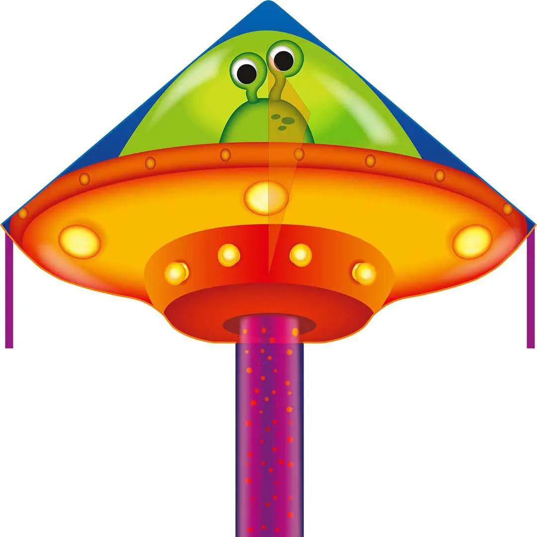 4031169307804 - Ecoline 102155 - Simple Flyer UFO - Kinderdrachen ab 5 Jahren 75x120cm inkl 17kp Polyester Schnüre 25m