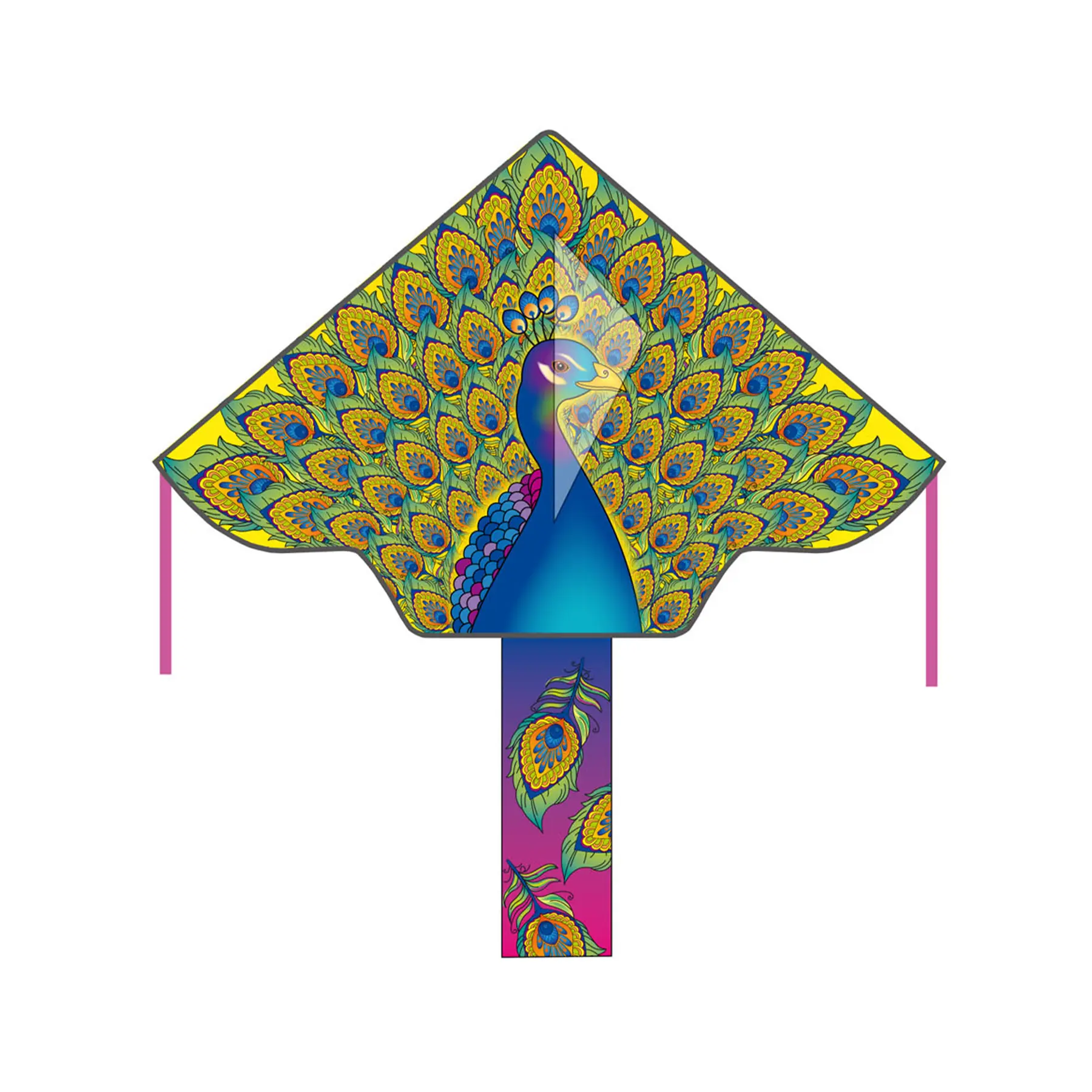 4031169297303 - 102149 - Simple Flyer Peacock - Kinderdrache ab 5 Jahren 75x120cm  inkl 17kp Polyester Schnüre 25m