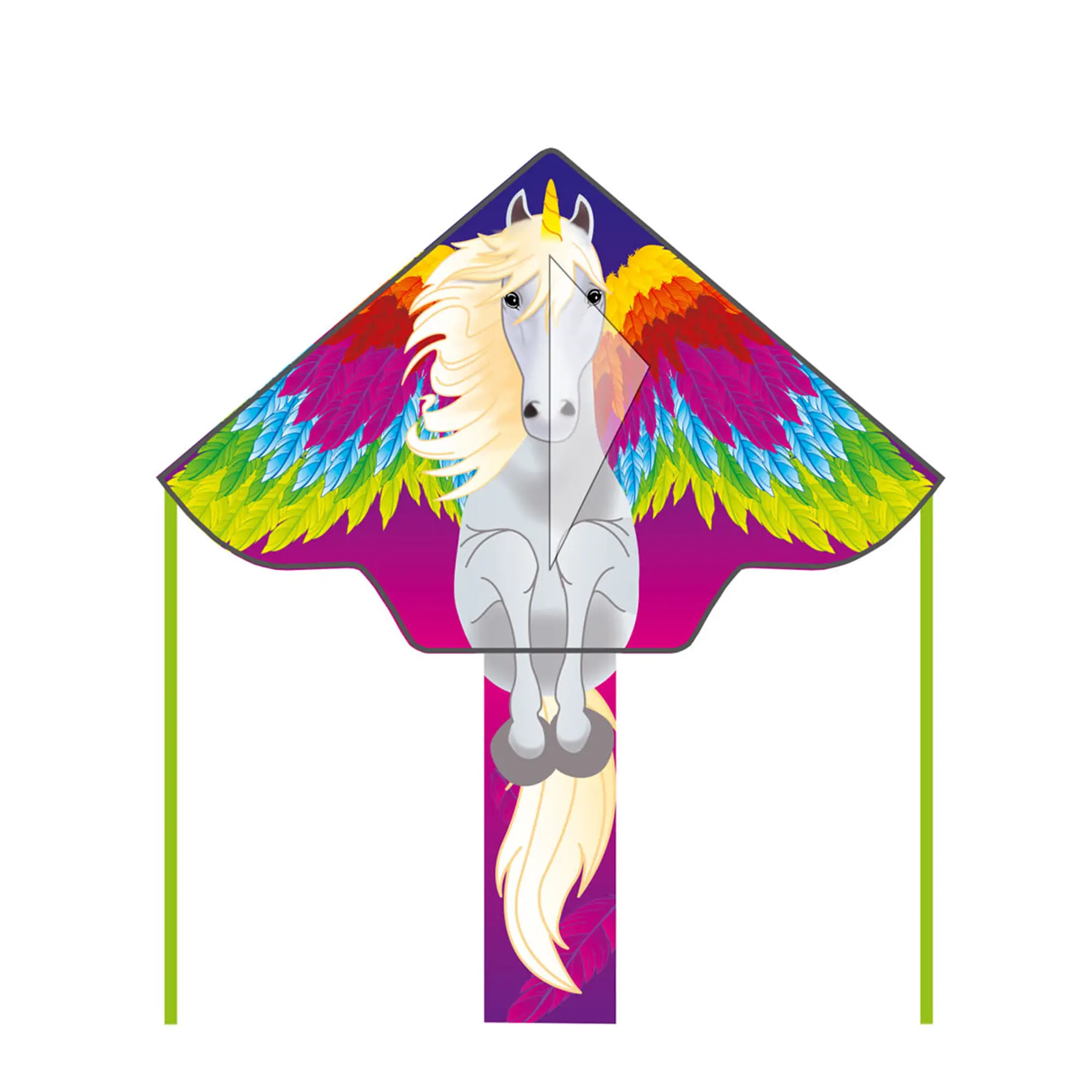 4031169297402 - 102151 - Simple Flyer Pegasus - Kinderdrache ab 5 Jahren 75x120cm  inkl 17kp Polyester Schnüre 25m