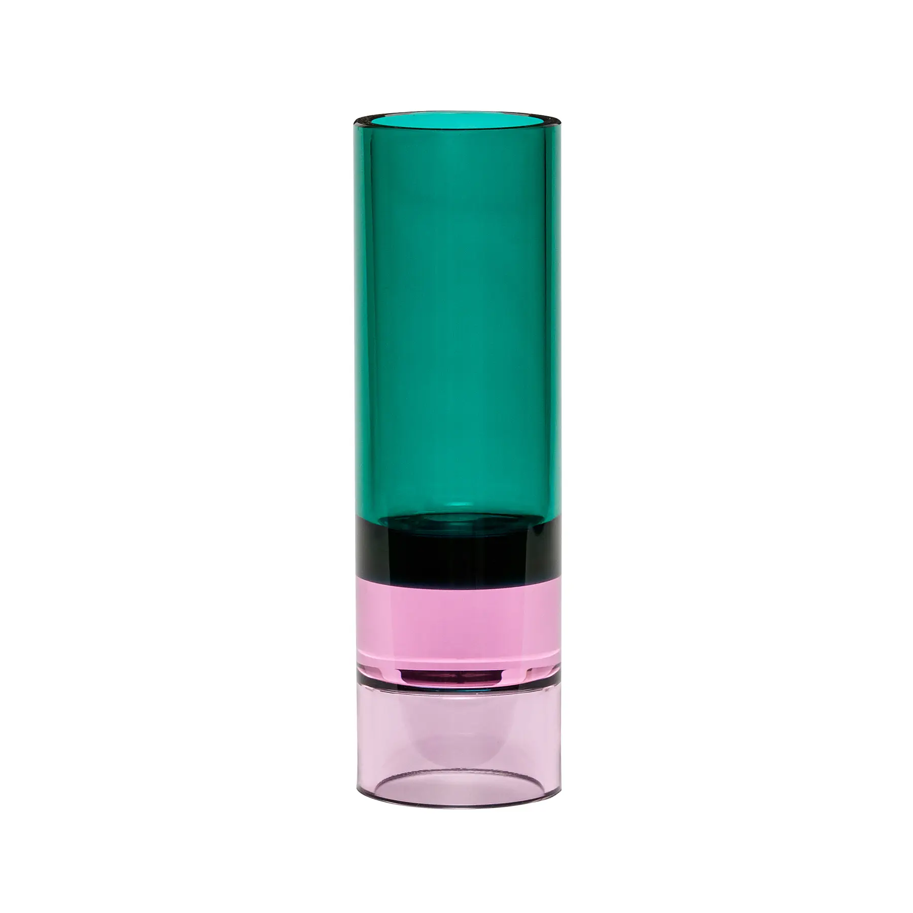 5712772117613 - - Kristall Teelichthalter   Vase grün   pink