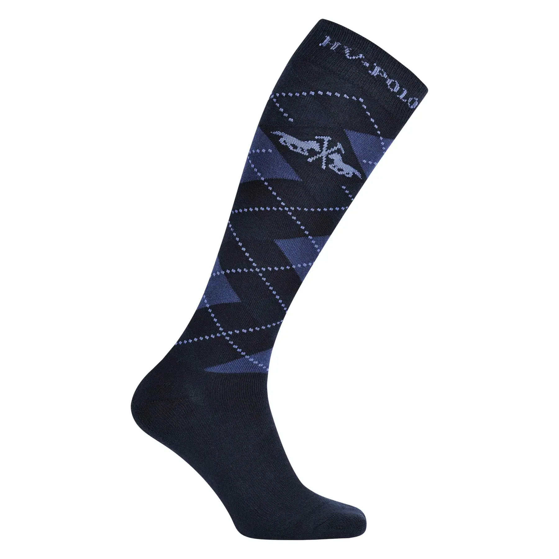 Hv Polo Bleu Riding Socks Woman Argyle