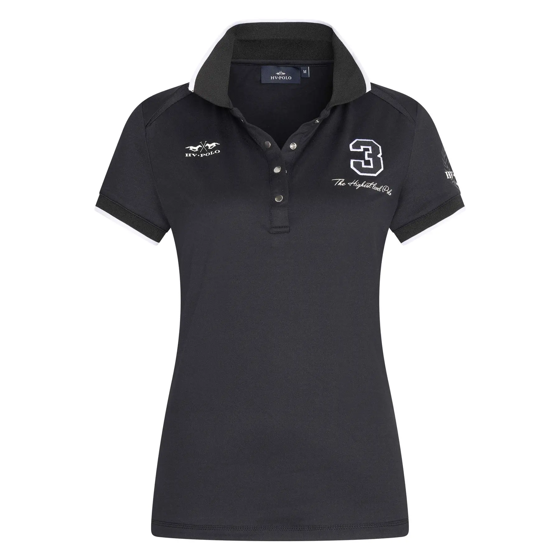 Hv Polo Women's Noir Riding Polo Shirt Favouritas Tech