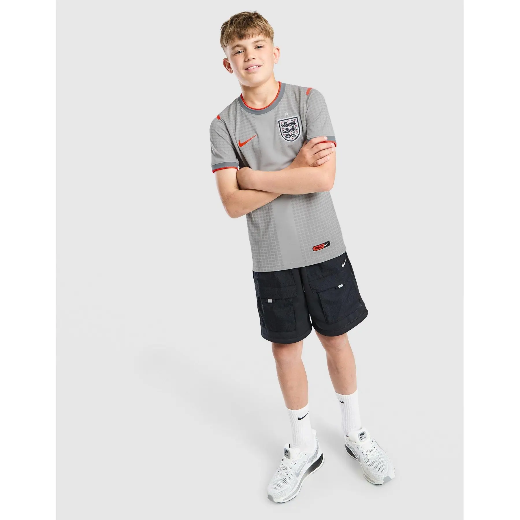 Nike England x Palace Short Sleeve Shirt Junior - Grijs - Kind, Grijs 7-8Y