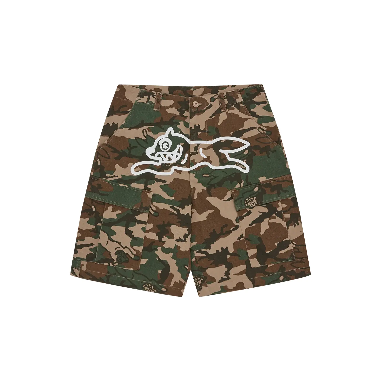 Cargo Shorts Icecream Running Dog Woodland