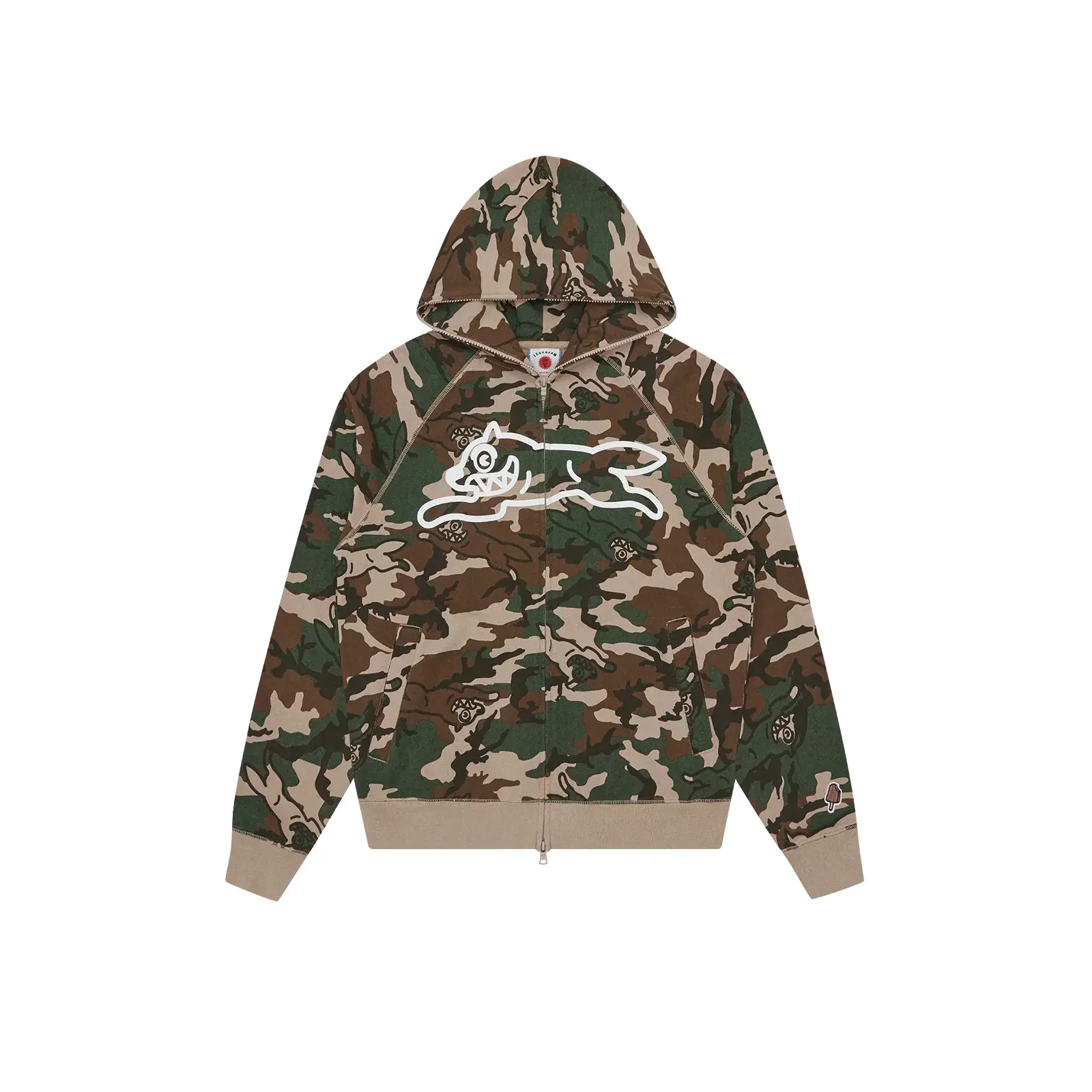 Icecream Men's Multicolore Zip-Up Hoodie Running Dog Woodland