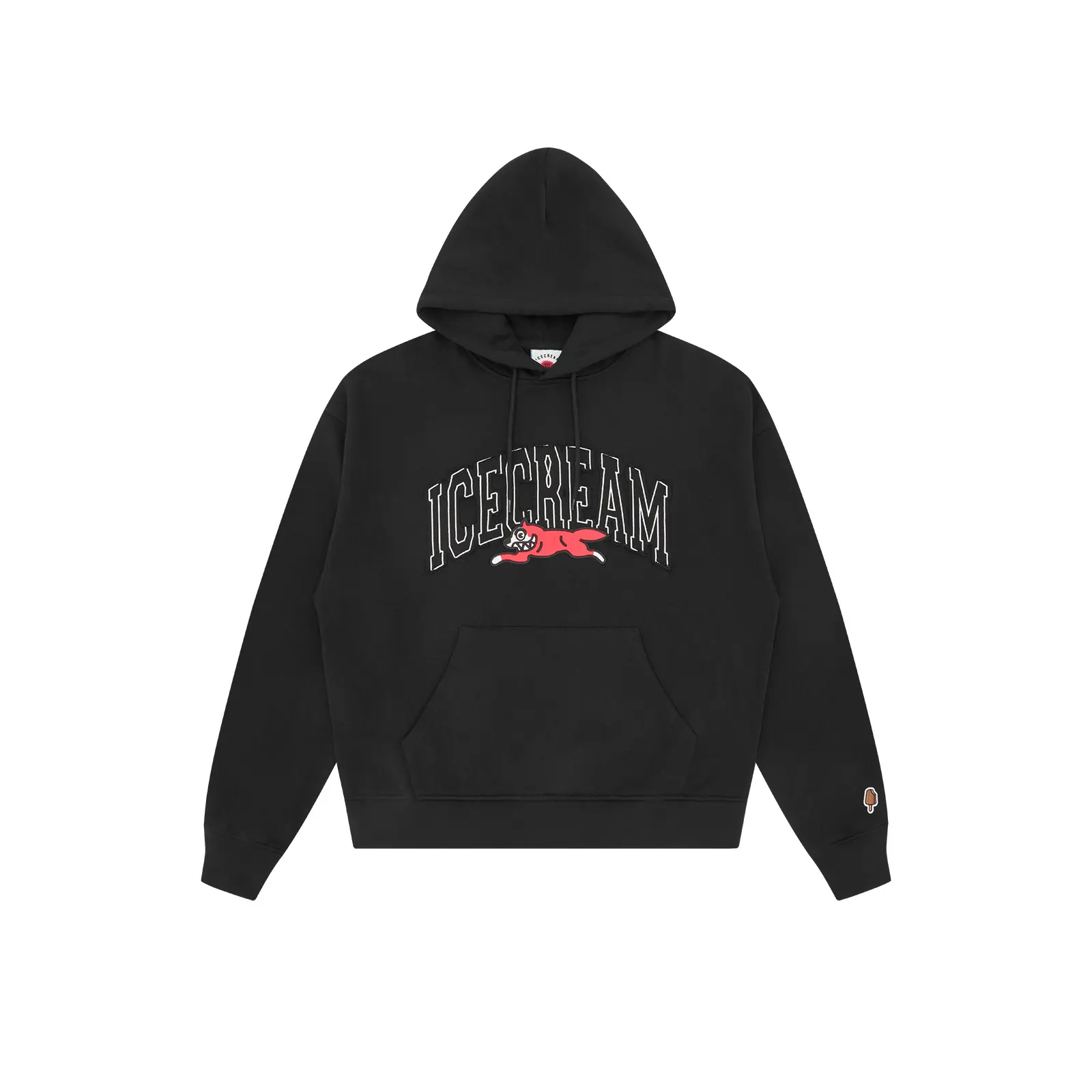Icecream Men's Noir Hooded Sweatshirt College Running Dog