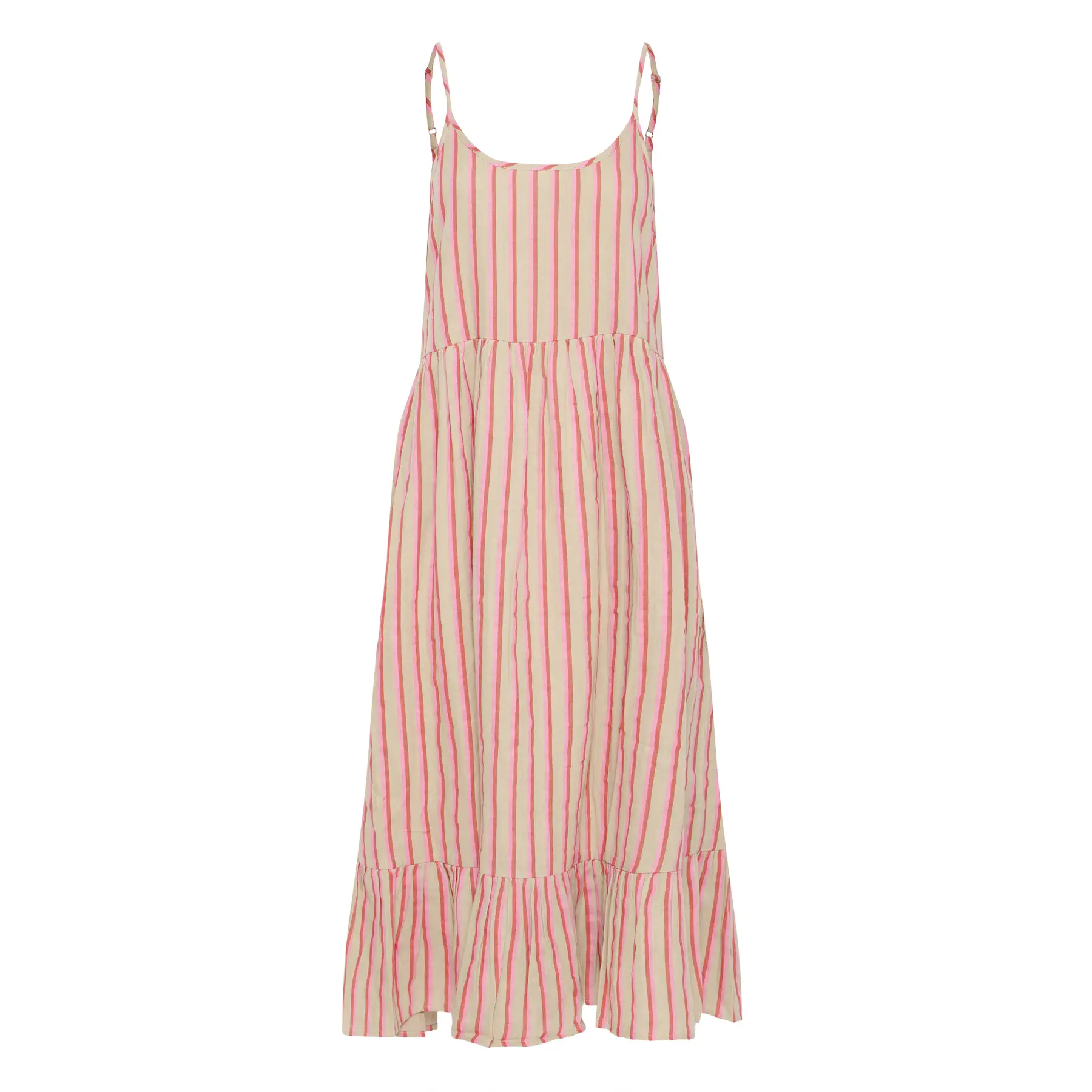 Kleid Damen Ichi Foxa Midi Stripe
