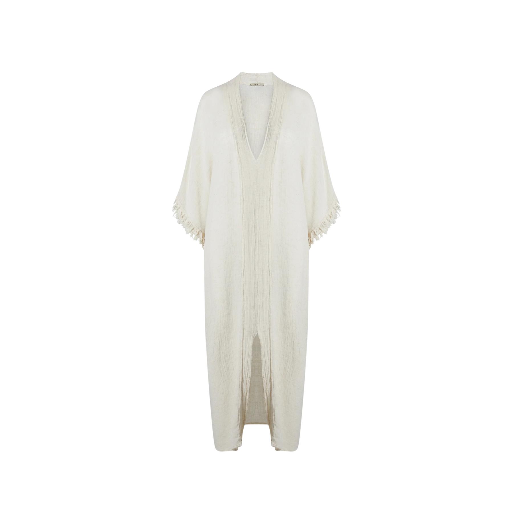 8682376168489 - Leichte Leinen-Kaftan-Tunika für Damen Ikikiz