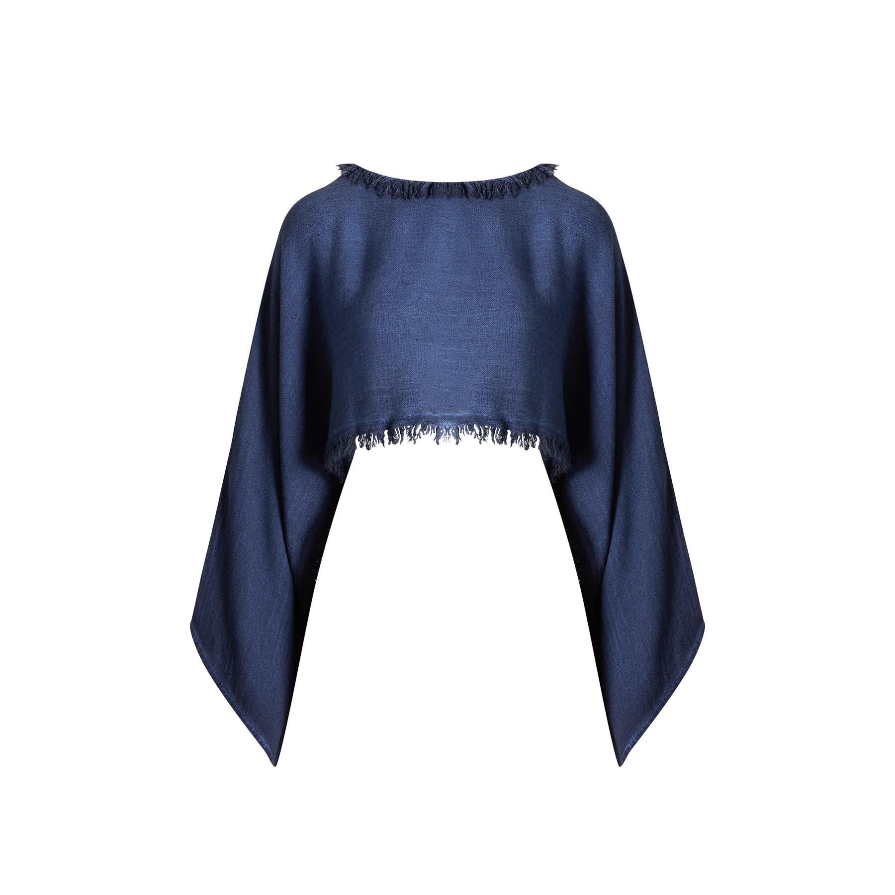 8682376169264 - Leinen Cropped Bluse Damen Ikikiz