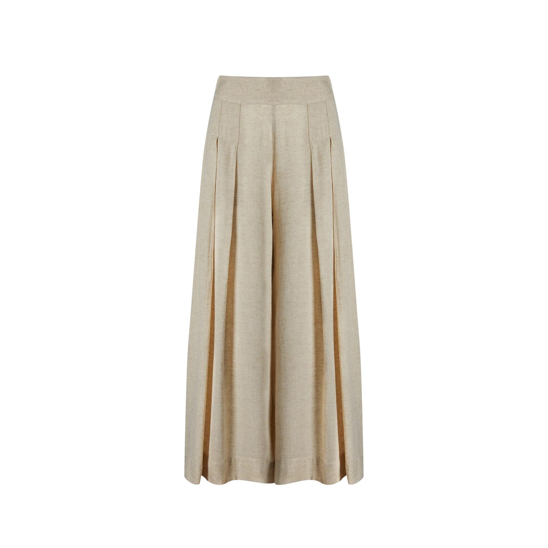 8682376168397 - Leinenpalazzo-Hose Damen Ikikiz