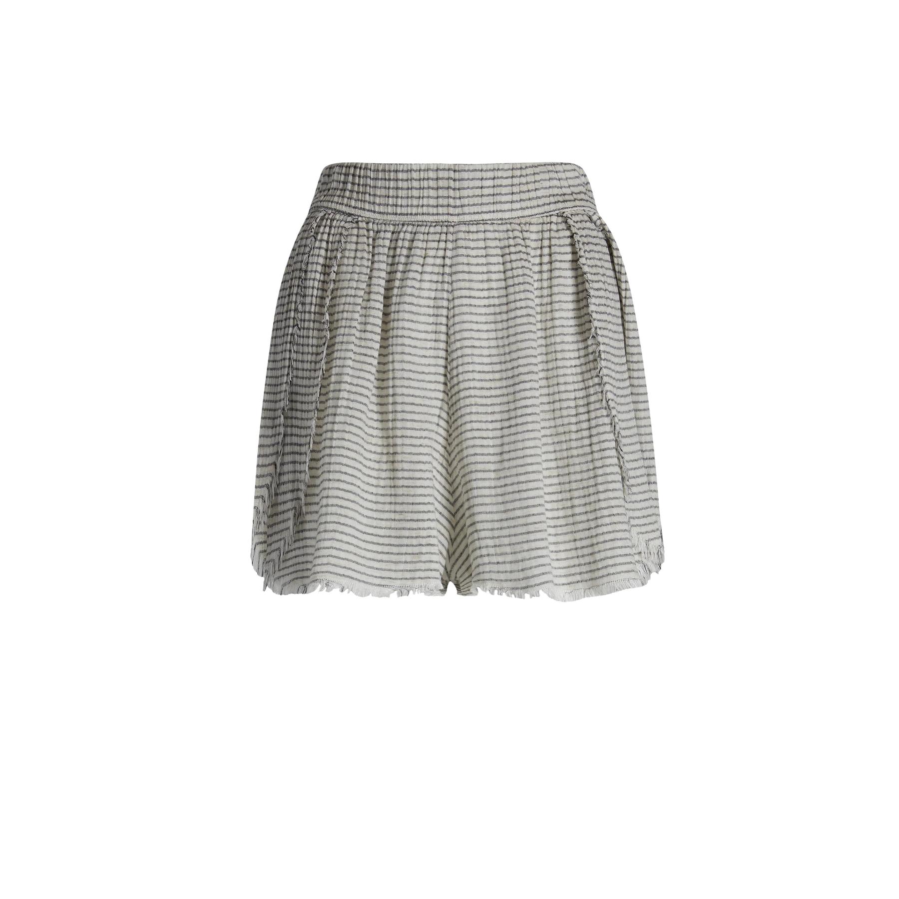 8682376168571 - Gestreifter Mini-Rock aus Lyocell für Frauen Ikikiz