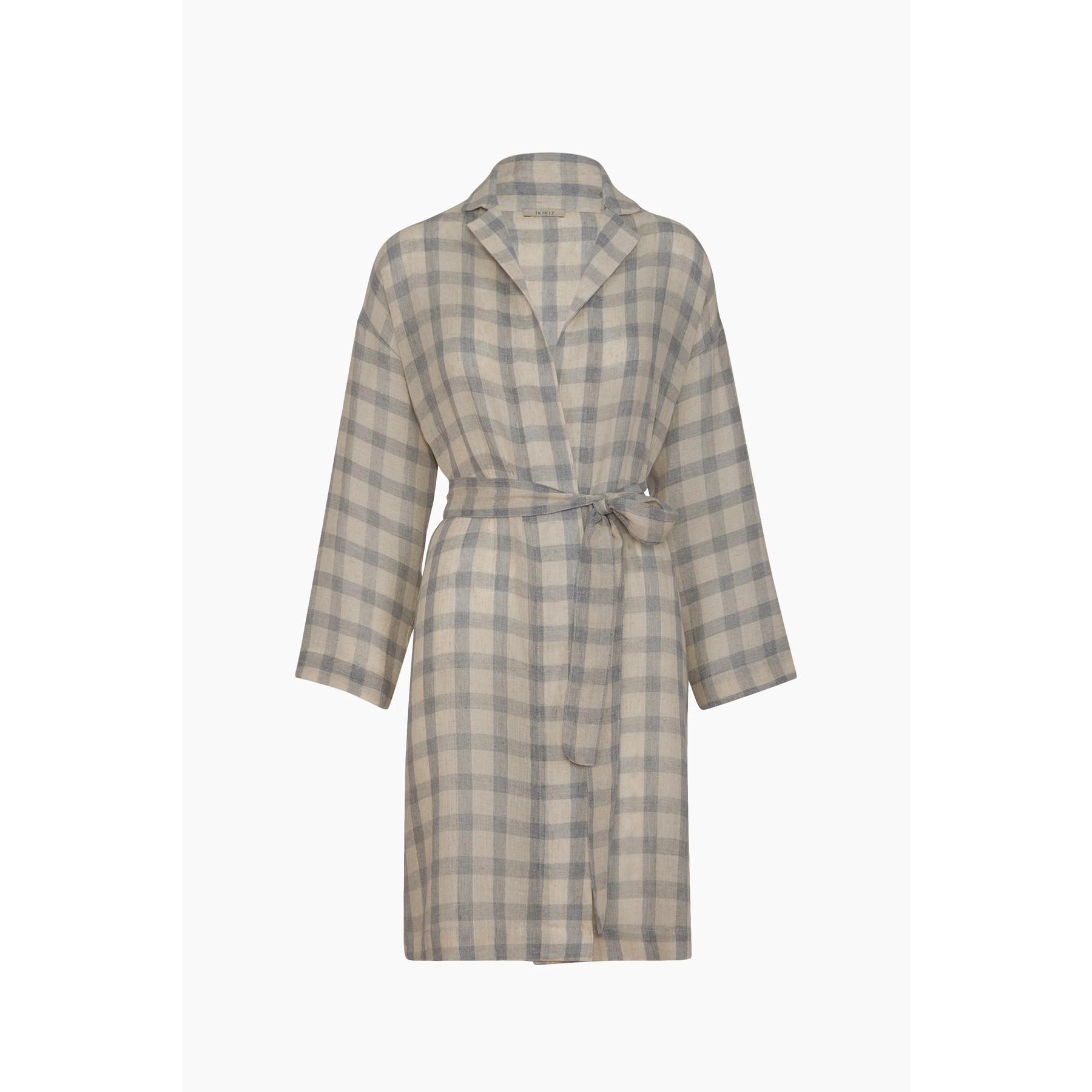 8682376169387 - Kimono-Style kariert Damenjacke Ikikiz