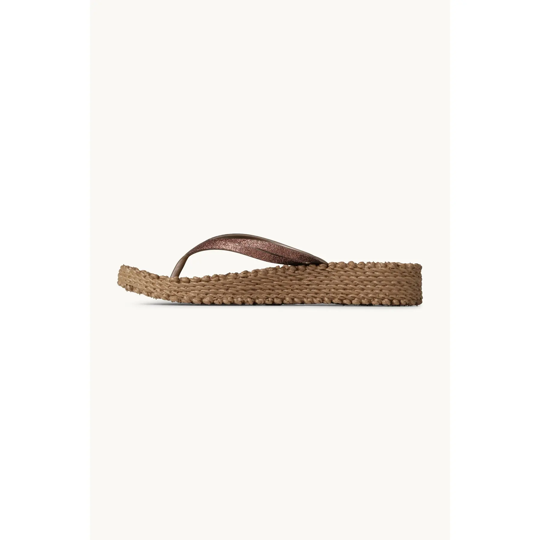 Ilse Jacobsen Hornbæk Women's Marron Wedge Platform Flip-Flops Glitter