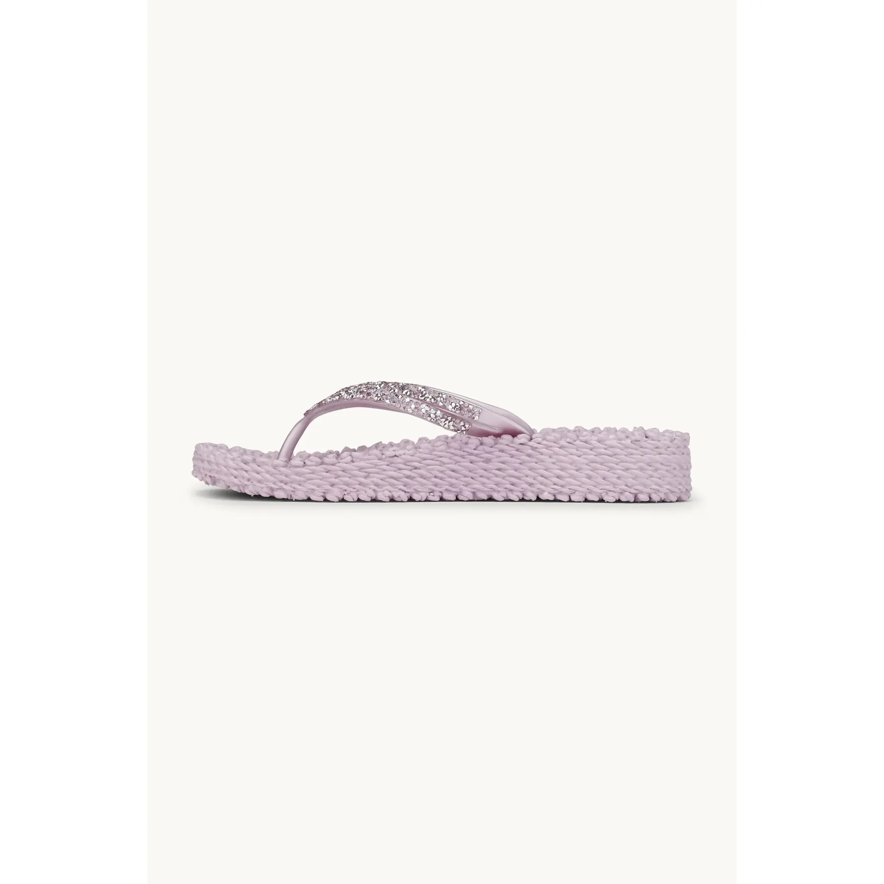 Infradito con zeppa e piattaforma pietre scintillanti donna