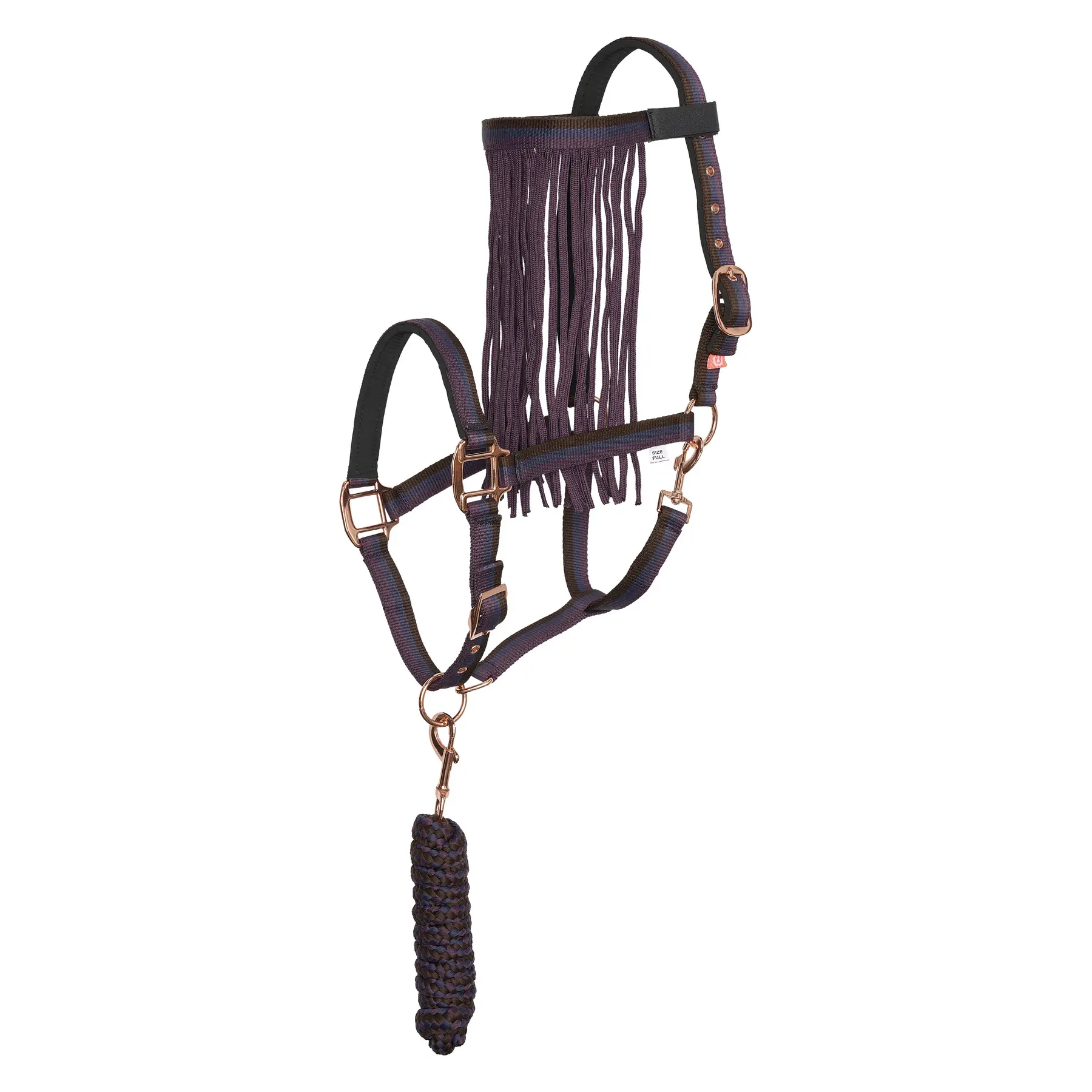 Ensemble licol nylon et longe d'attache pour cheval avec frontal anti-mouches Imperial Riding