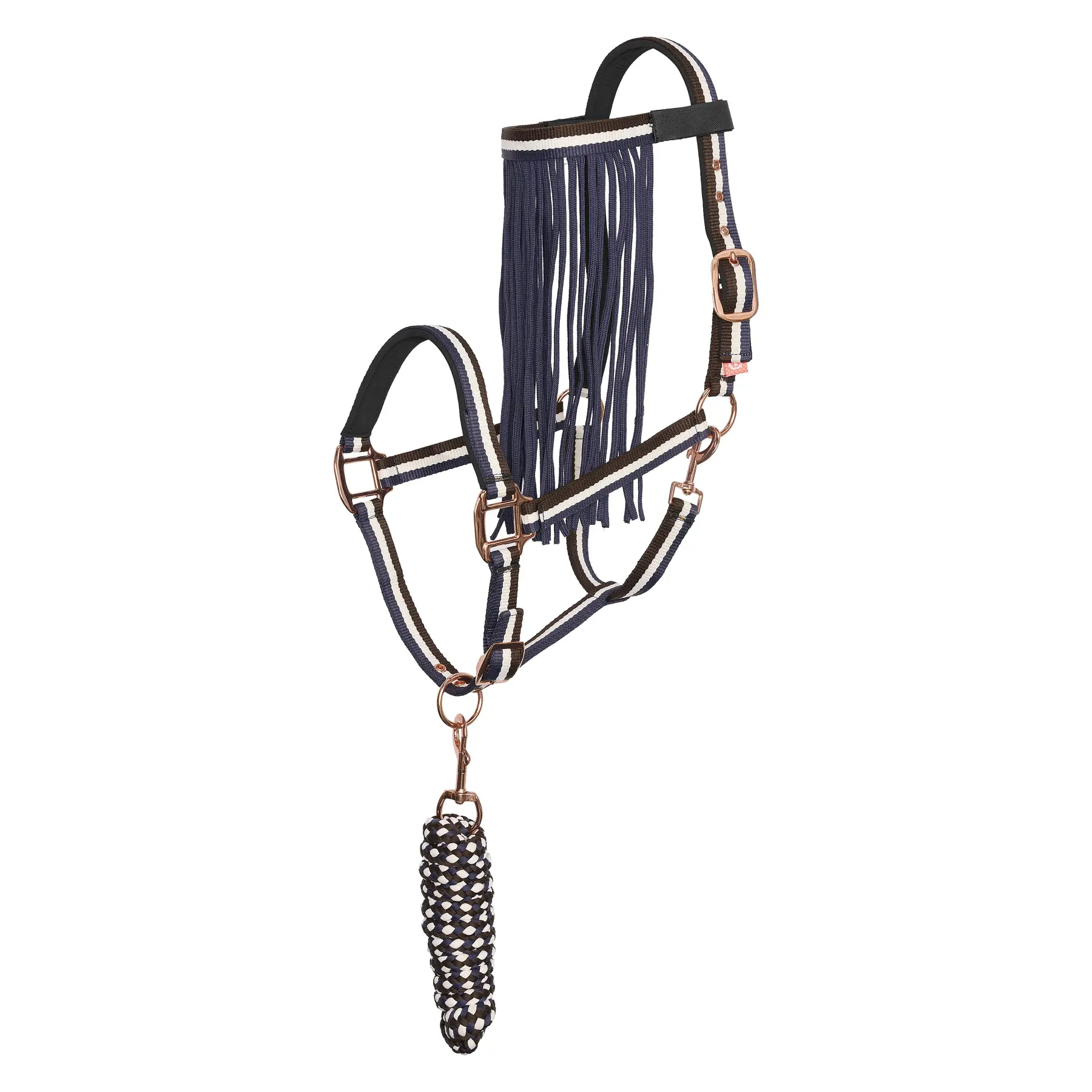 Imperial Riding Bleu Nylon Halter And Lead Rope Set For Horse With Fly Browband