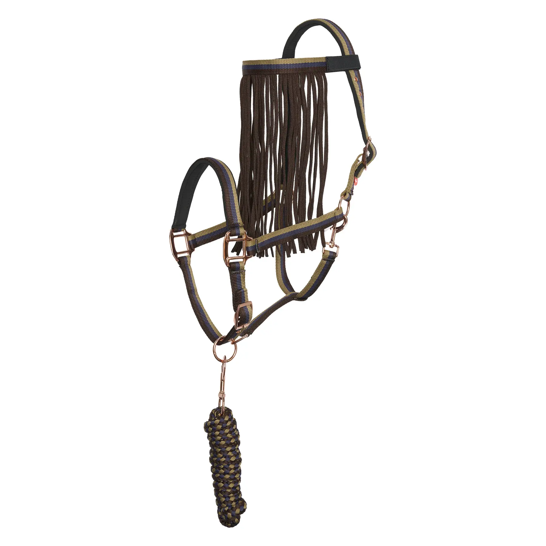 Imperial Riding Marron Nylon Halter And Lead Rope Set With Fly Browband 1